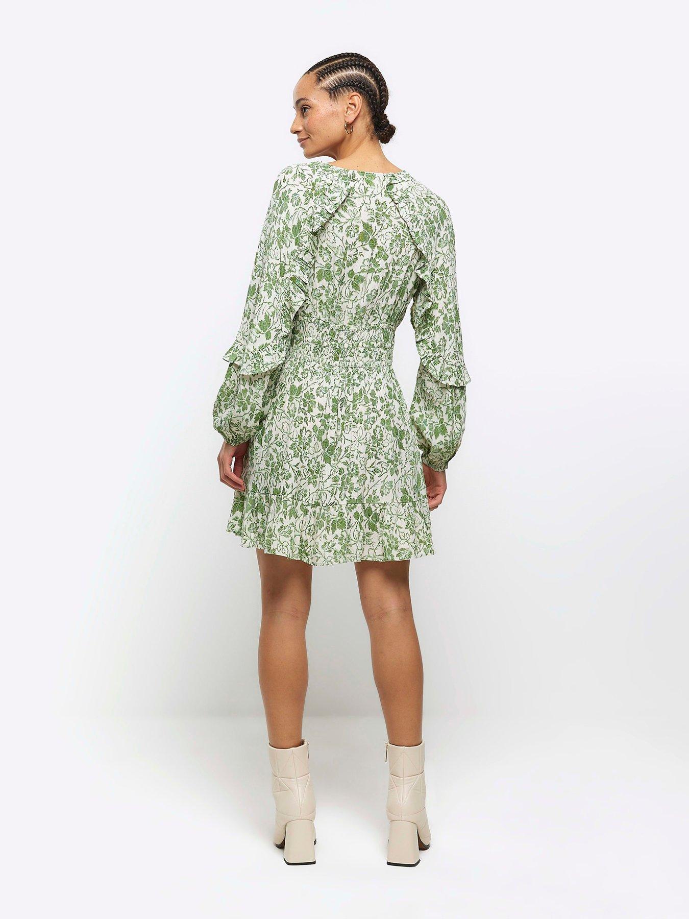 river-island-frill-mini-tea-dress-greenstillFront