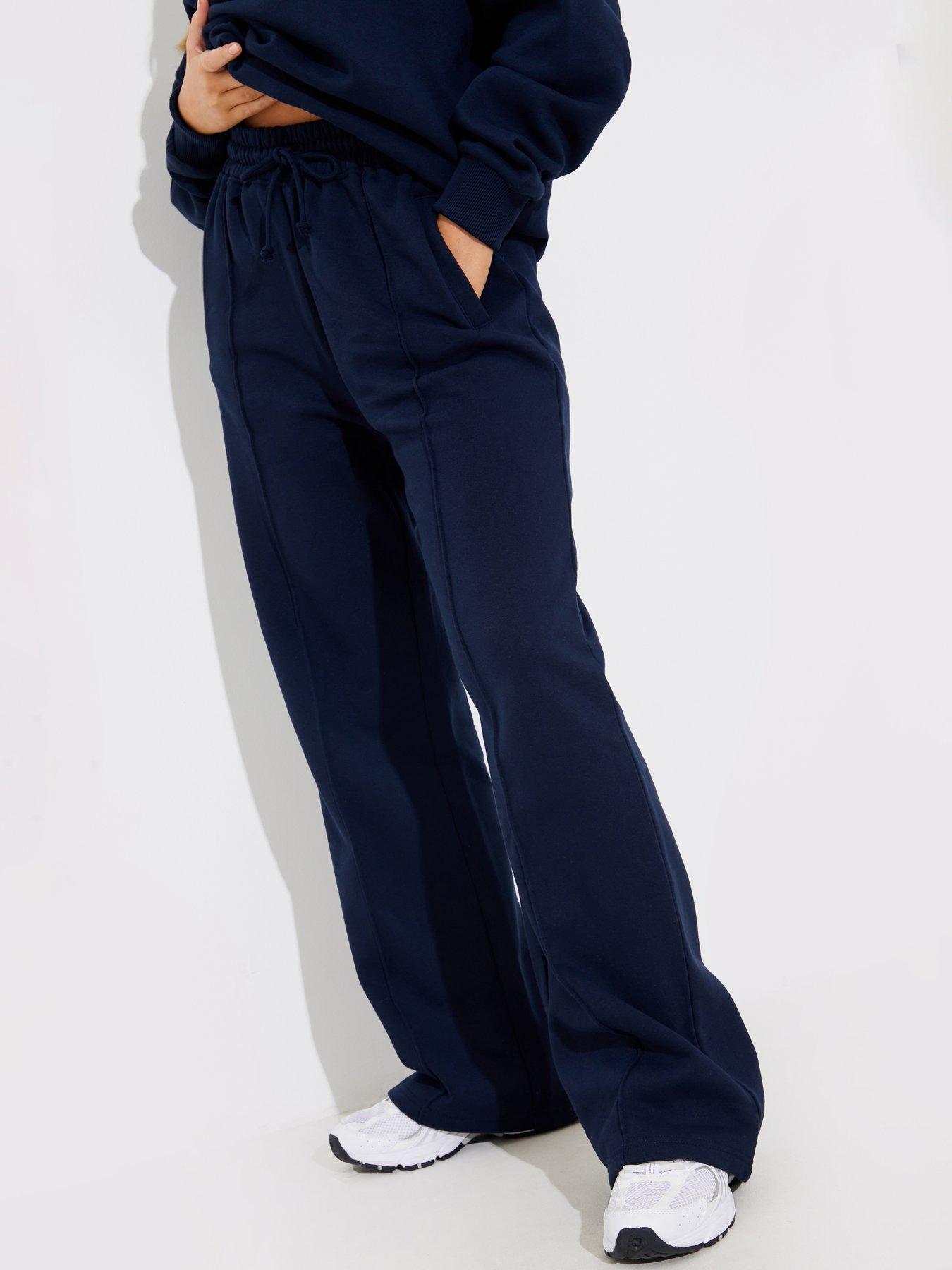 In The Style Perrie Sian Navy Wide Leg Joggers Very Ireland