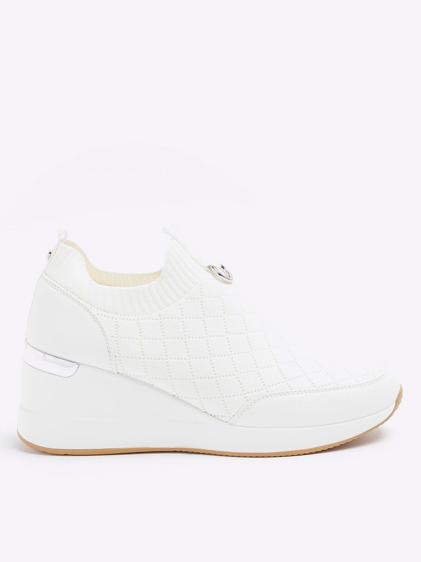 river-island-elastic-wedge-runner-white