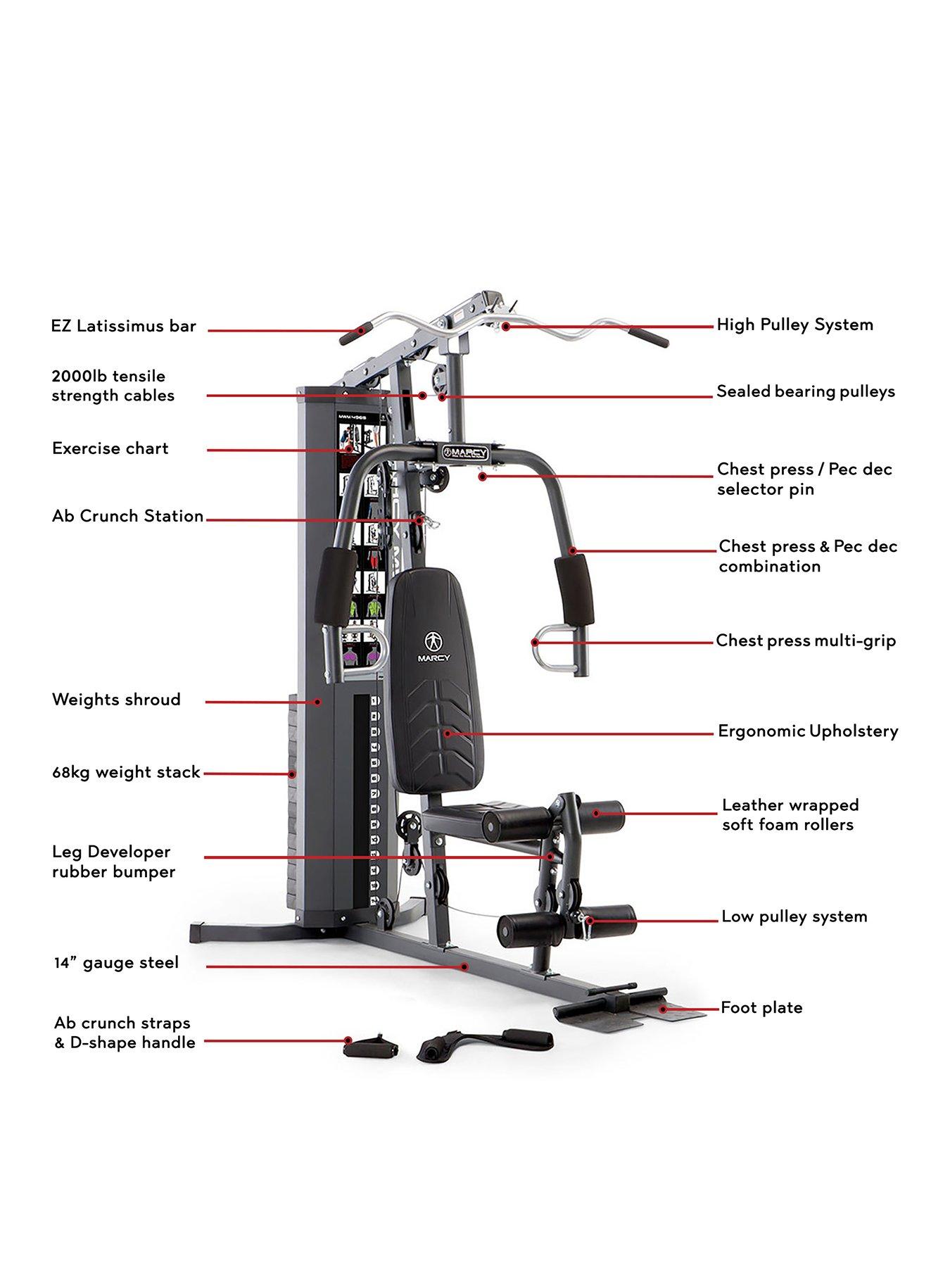 Adidas home gym with 125 lb weight stack hotsell