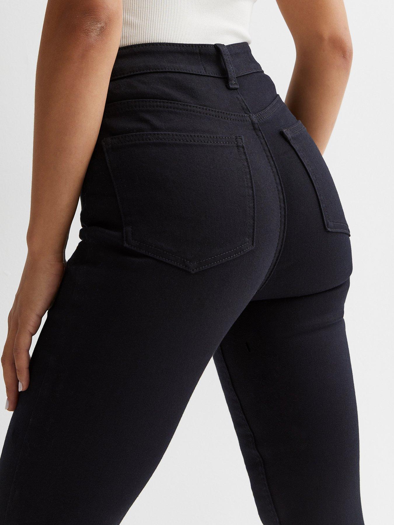 Image 5 of 5 of New Look Stay High Waist Hallie Super Skinny Jeans - Black