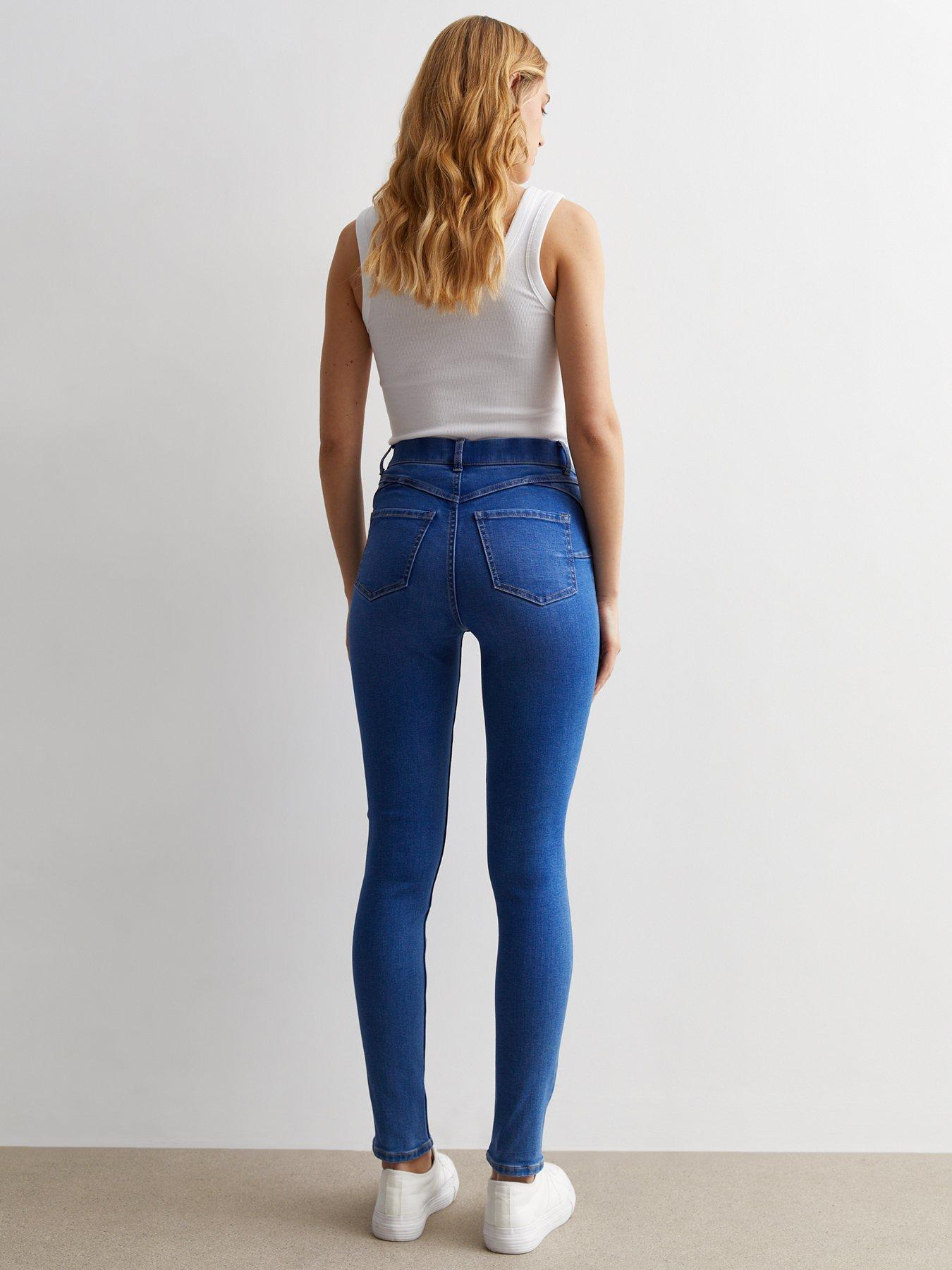 New Look Mid Rise Lift And Shape Emilee Jeggings - Blue