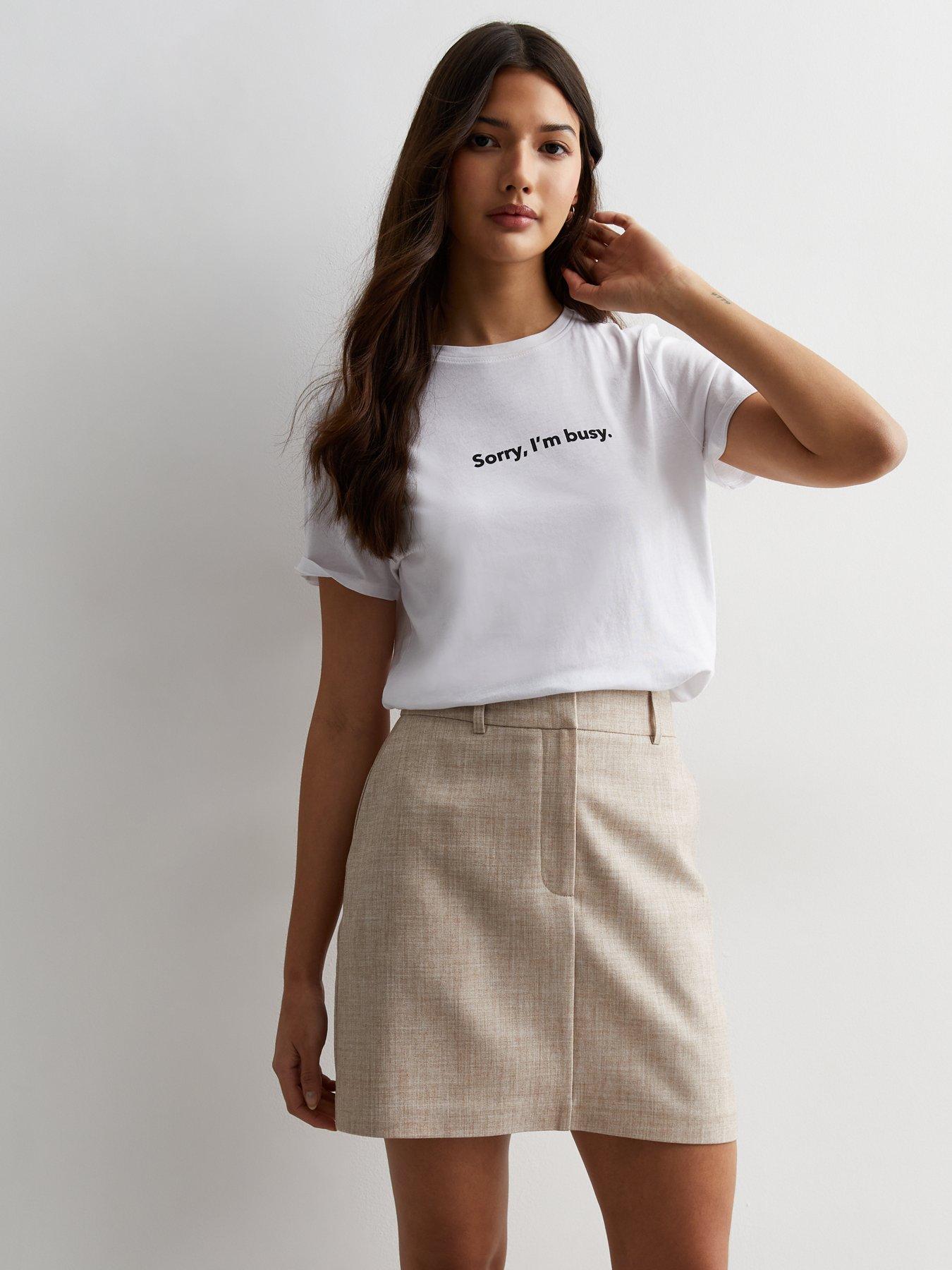 new-look-textured-high-waist-mini-skirt-beige