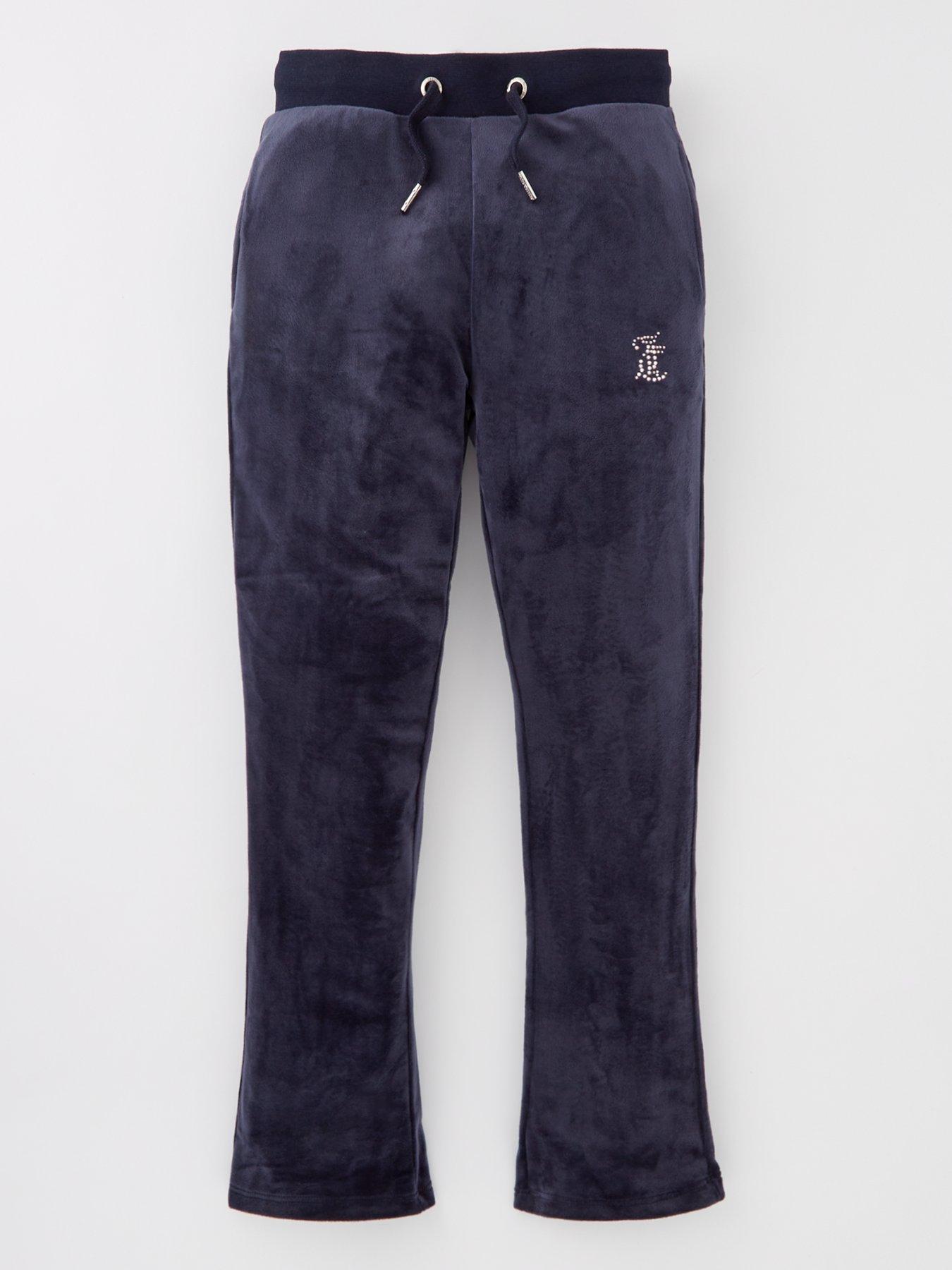 JUICY COUTURE, Girls Diamante Velour Bootcut Joggers