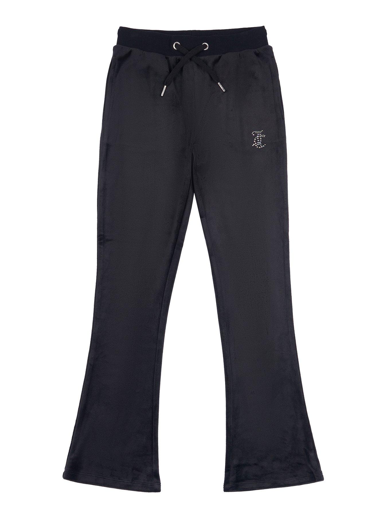 Buy Juicy Couture Girls Diamante Velour Bootcut Wide Leg Joggers Night Sky