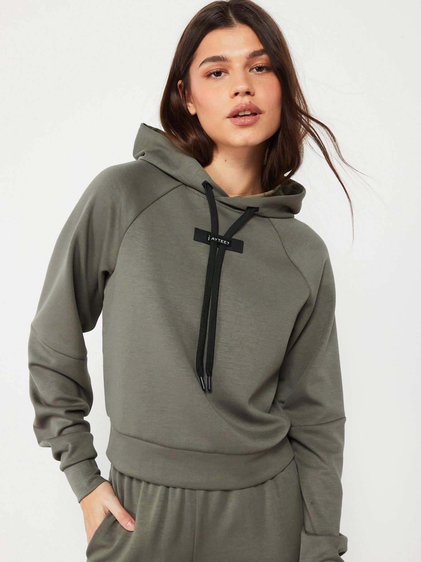 Privé Full Zip Hoodie Park Green with Side Rib 100% Cotton