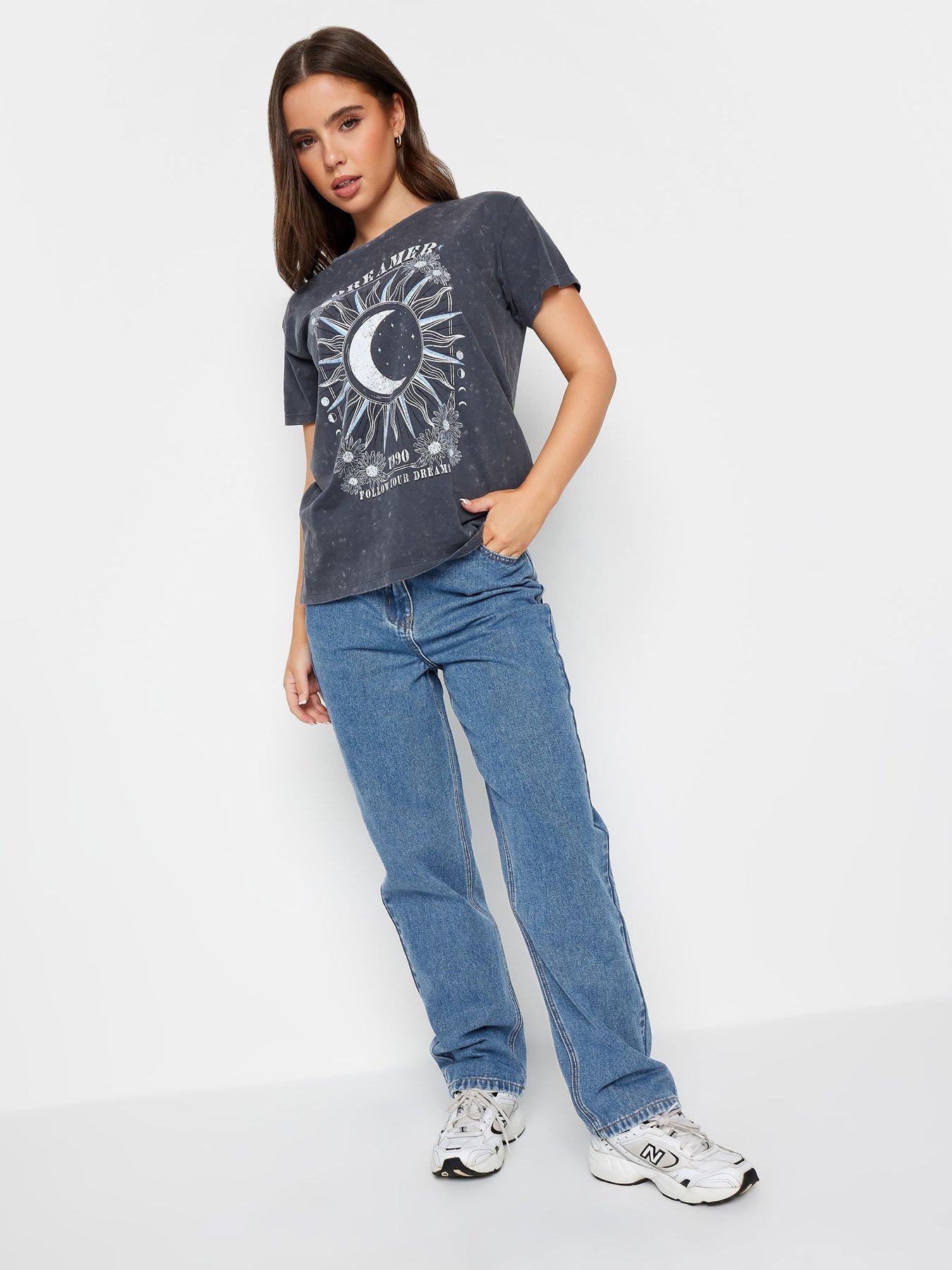 Image 3 of 4 of PixieGirl Petite Mid Blue Straight Leg Jean