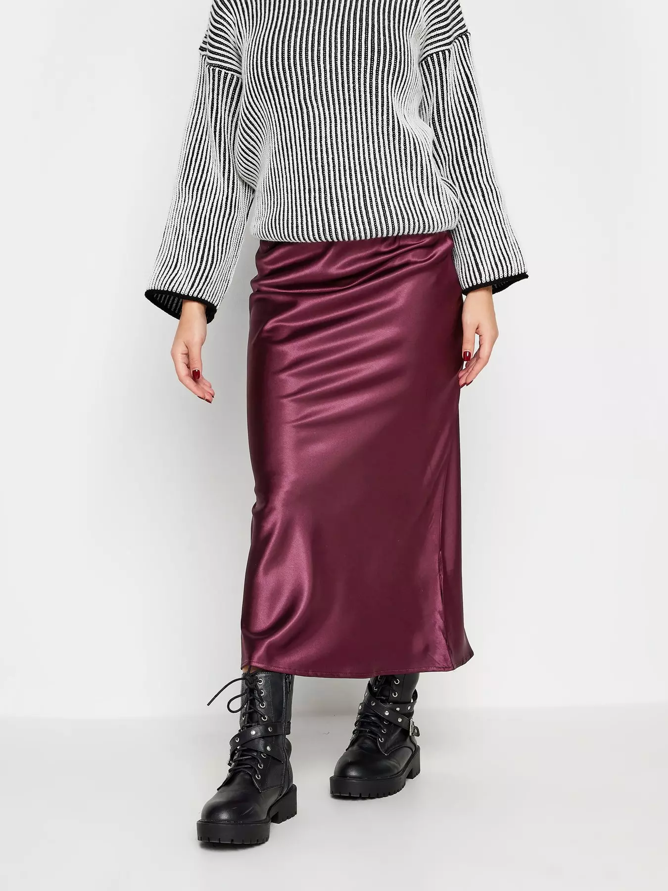 The Fearless Leather Midi Espresso Skirt - Women's Skirts