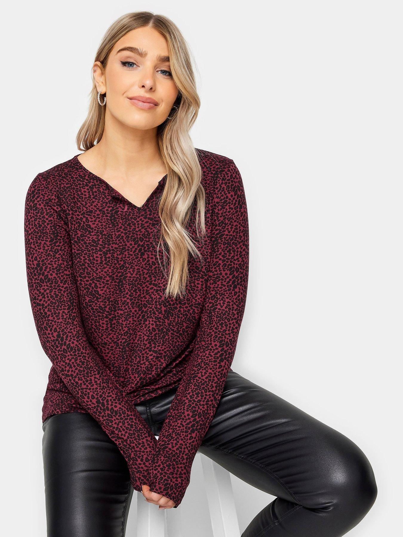 mco-purple-animal-notch-neck-long-sleeve-top