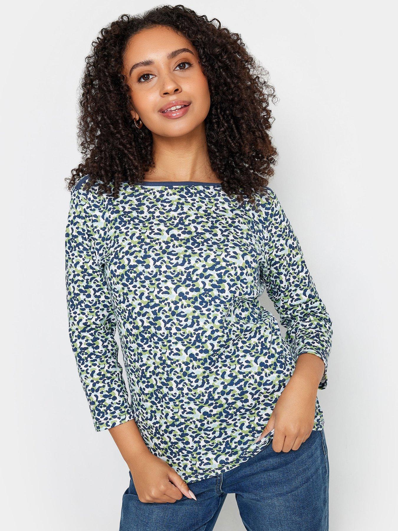 mco-petite-petite-green-animal-print-slash-neck-ls-top