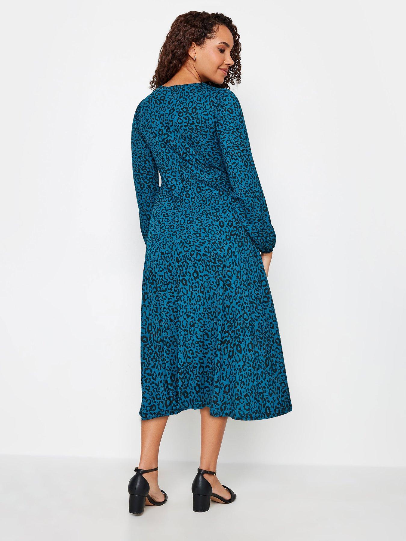 mco-petite-petite-teal-34-sleeve-dressstillFront