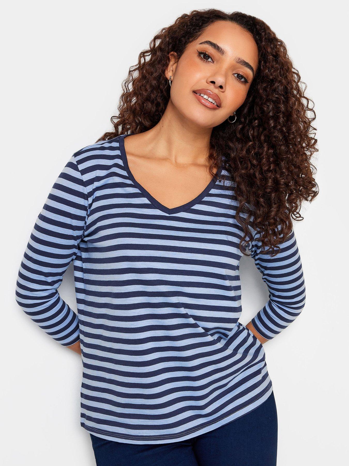 mco-stripe-v-neck-top-blue