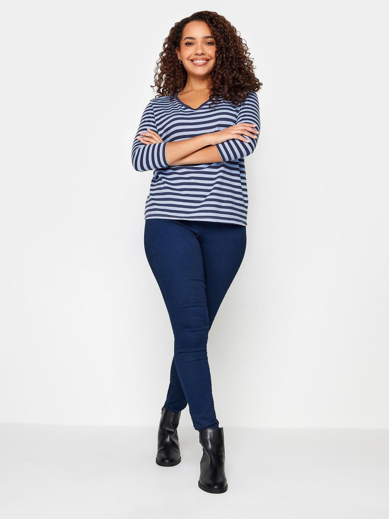 mco-stripe-v-neck-top-blueback