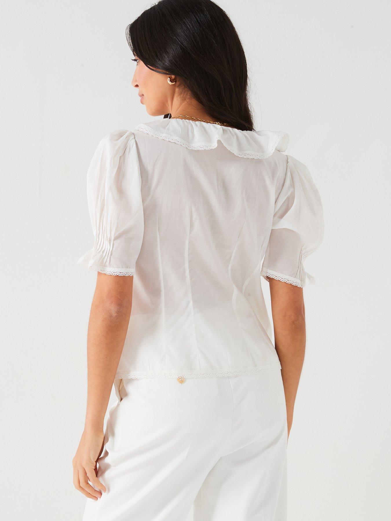 v-by-very-short-sleeve-pintuck-blouse-whitestillFront