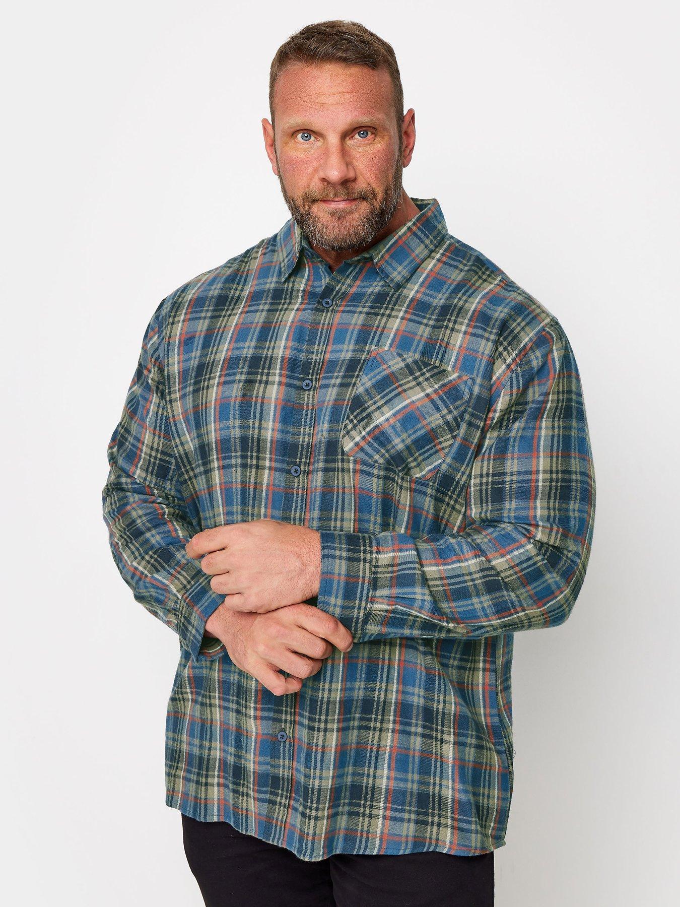 Image 1 of 1 of BadRhino Brushed Long Sleeve Check Shirt - Brown