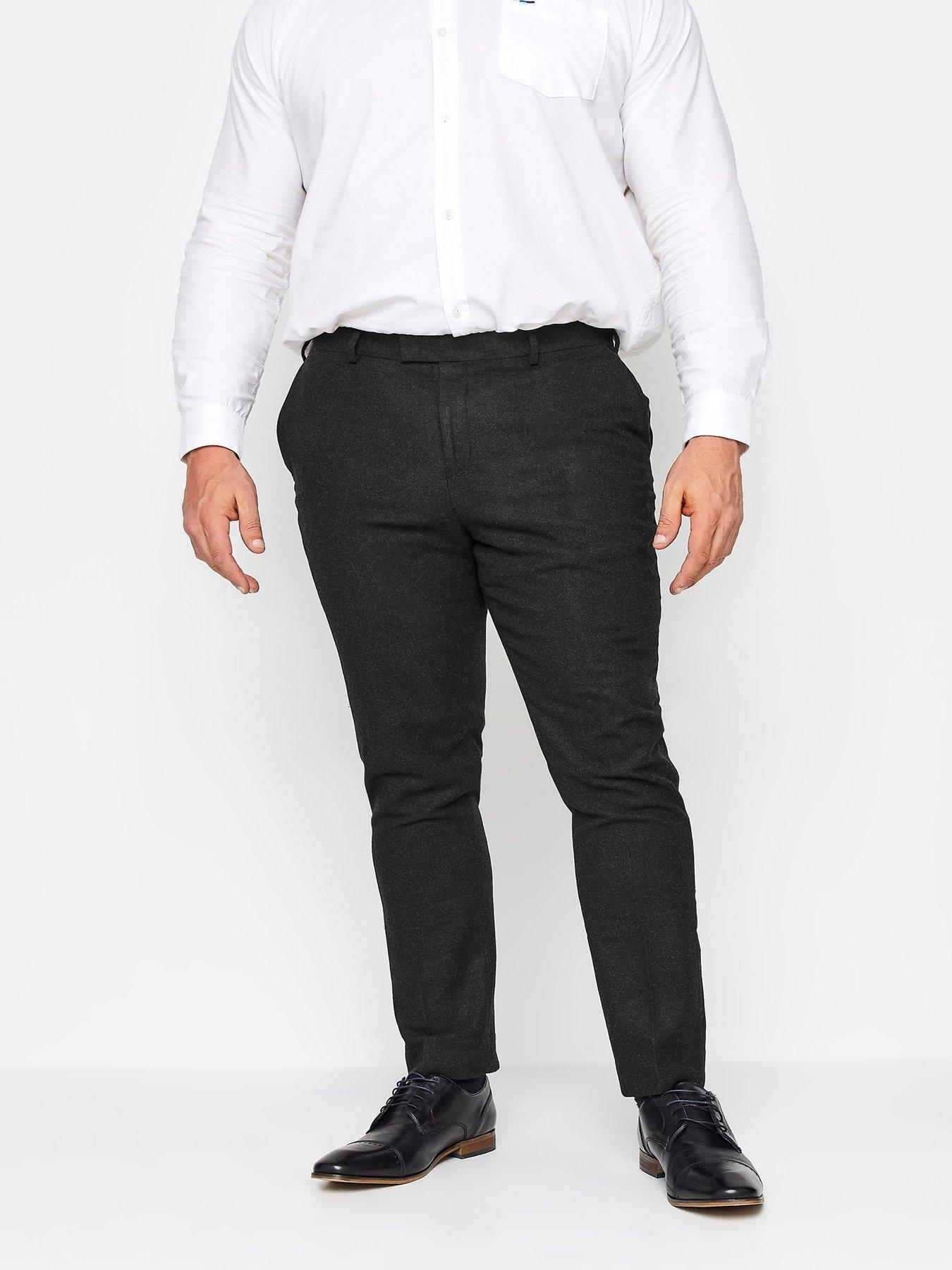 BadRhino Tweed Wool Mix Suit Trousers - Grey