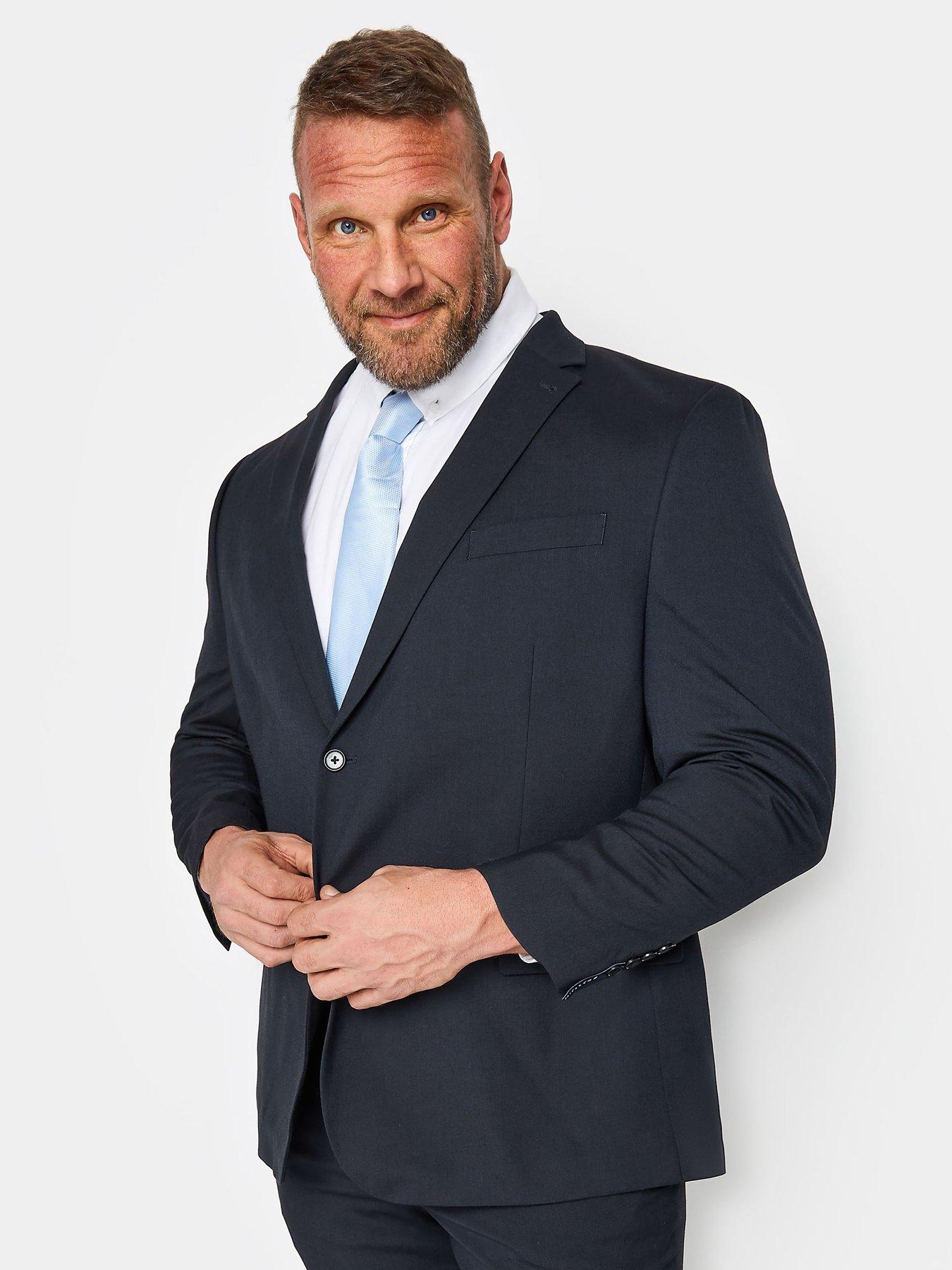 undefined Plain Suit Jacket - Blue