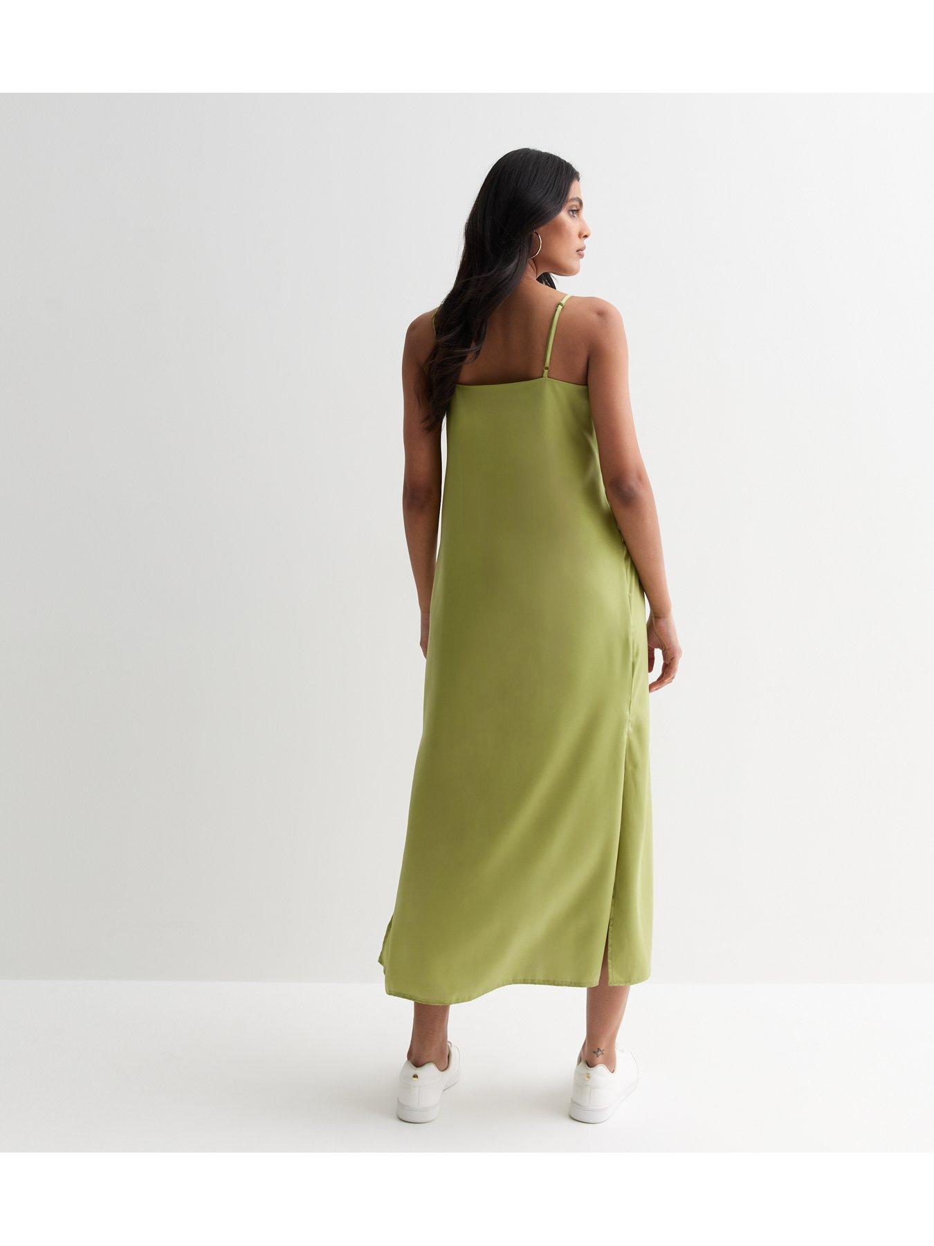 new-look-green-satin-split-hem-midi-slip-dressstillFront