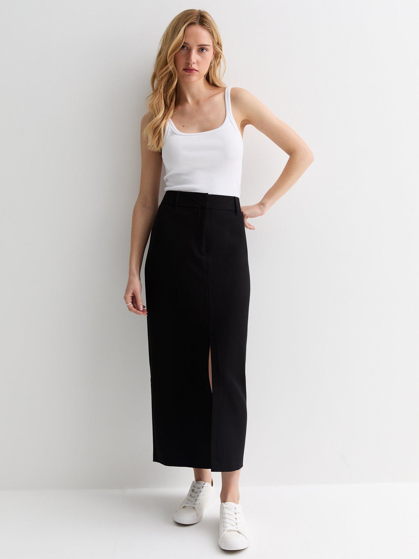 new-look-black-high-waist-split-hem-midi-skirt