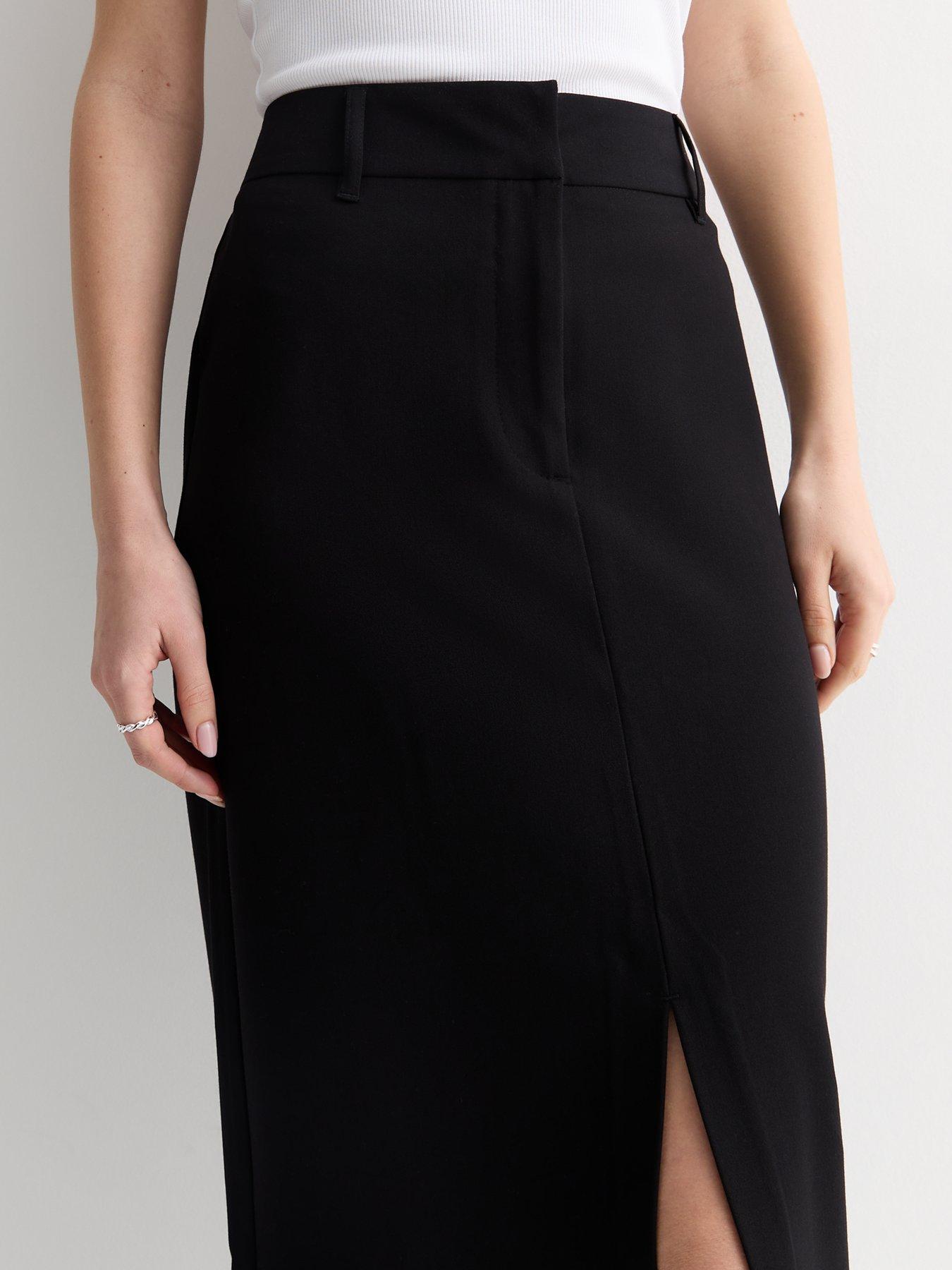 new-look-black-high-waist-split-hem-midi-skirtoutfit