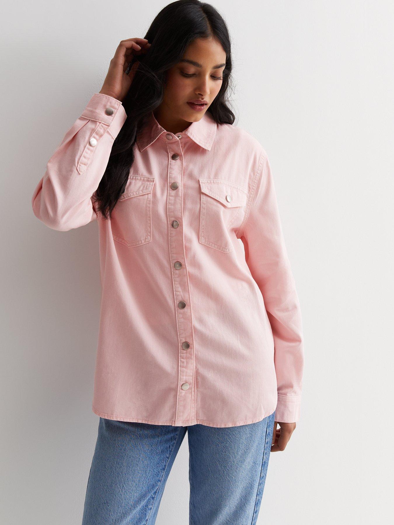 new look pink linen shirt