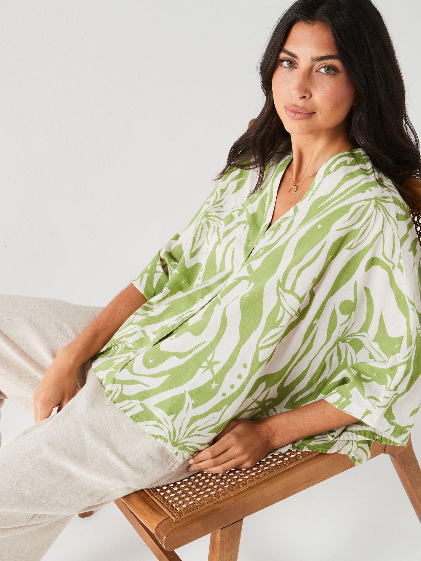 v-by-very-printednbspcotton-batwing-shirt-greenoutfit