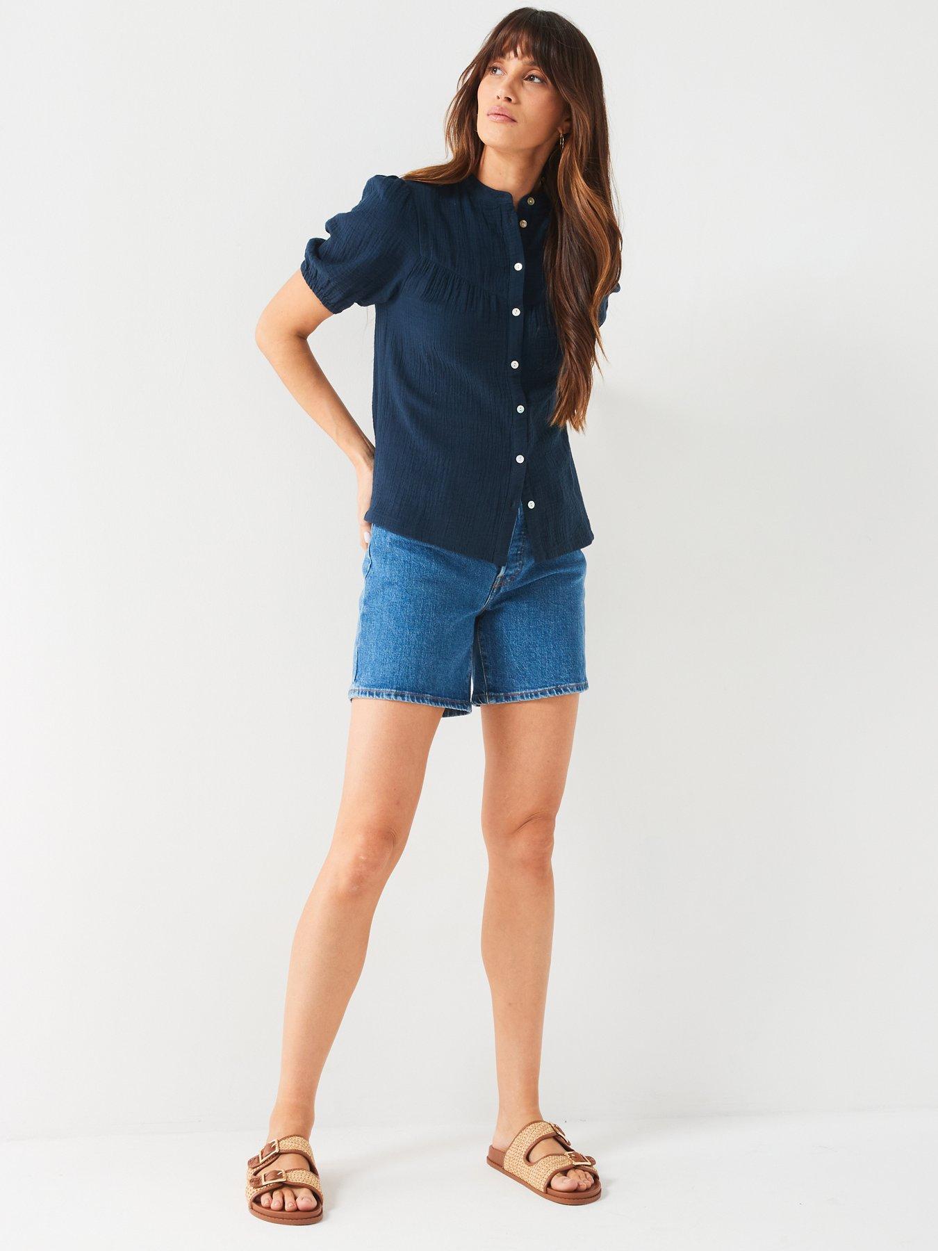 v-by-very-crinkle-button-thru-blouse-bluedetail