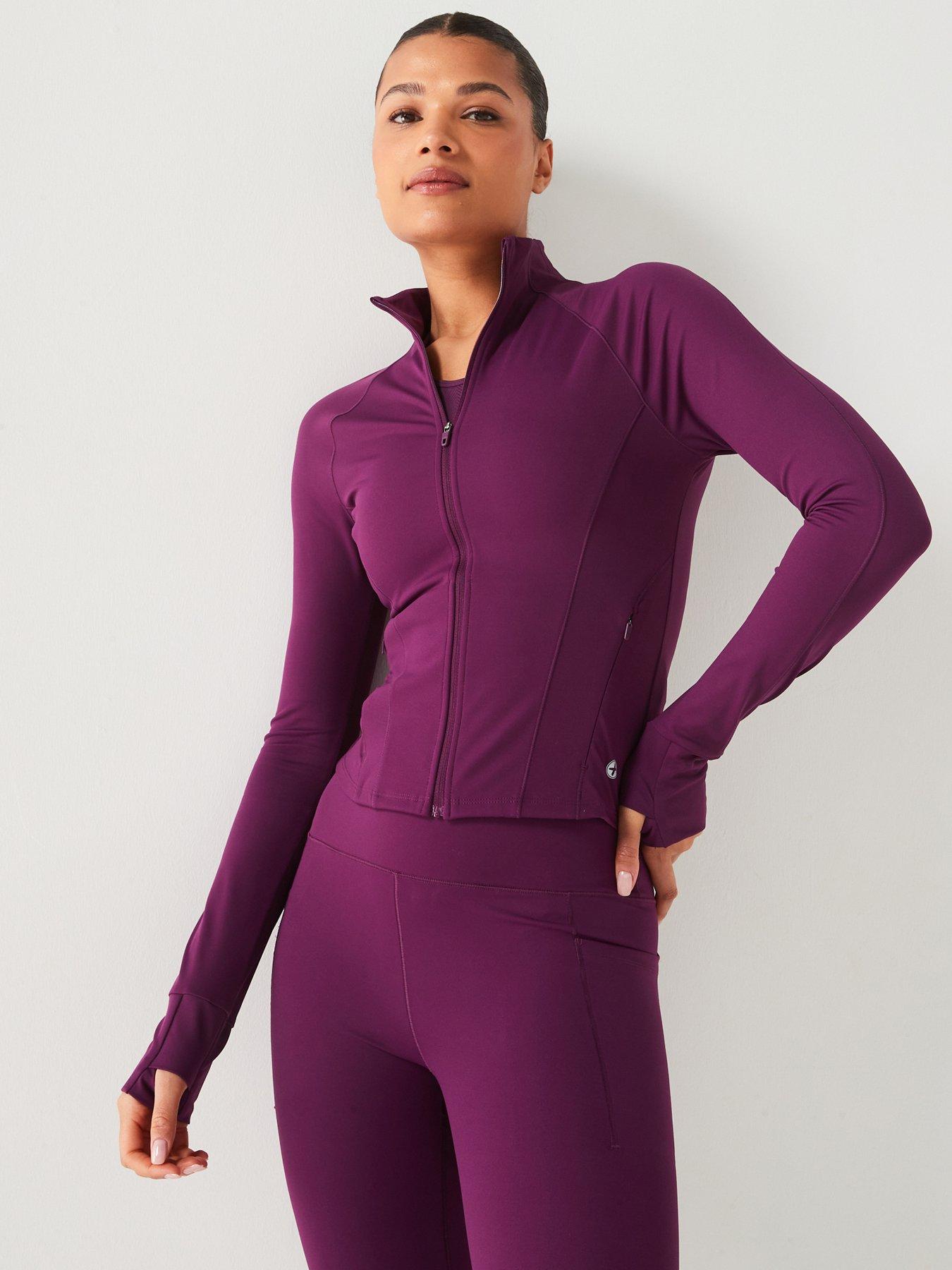 Image 1 of 6 of Gym + Coffee Women's Training Aurora Mid Layer Jacket - Burgundy
