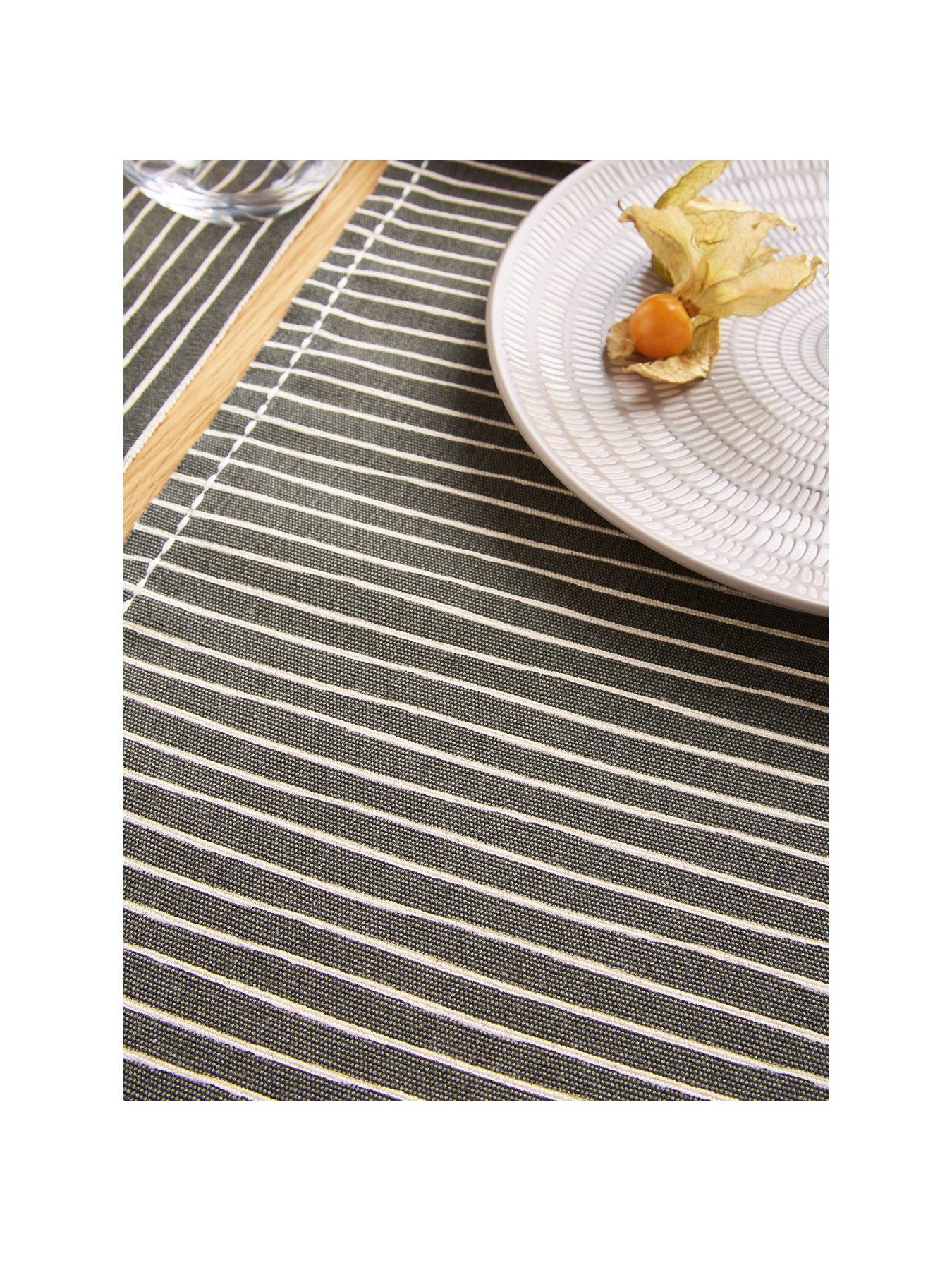 very-home-charcoal-striped-table-runnerstillFront