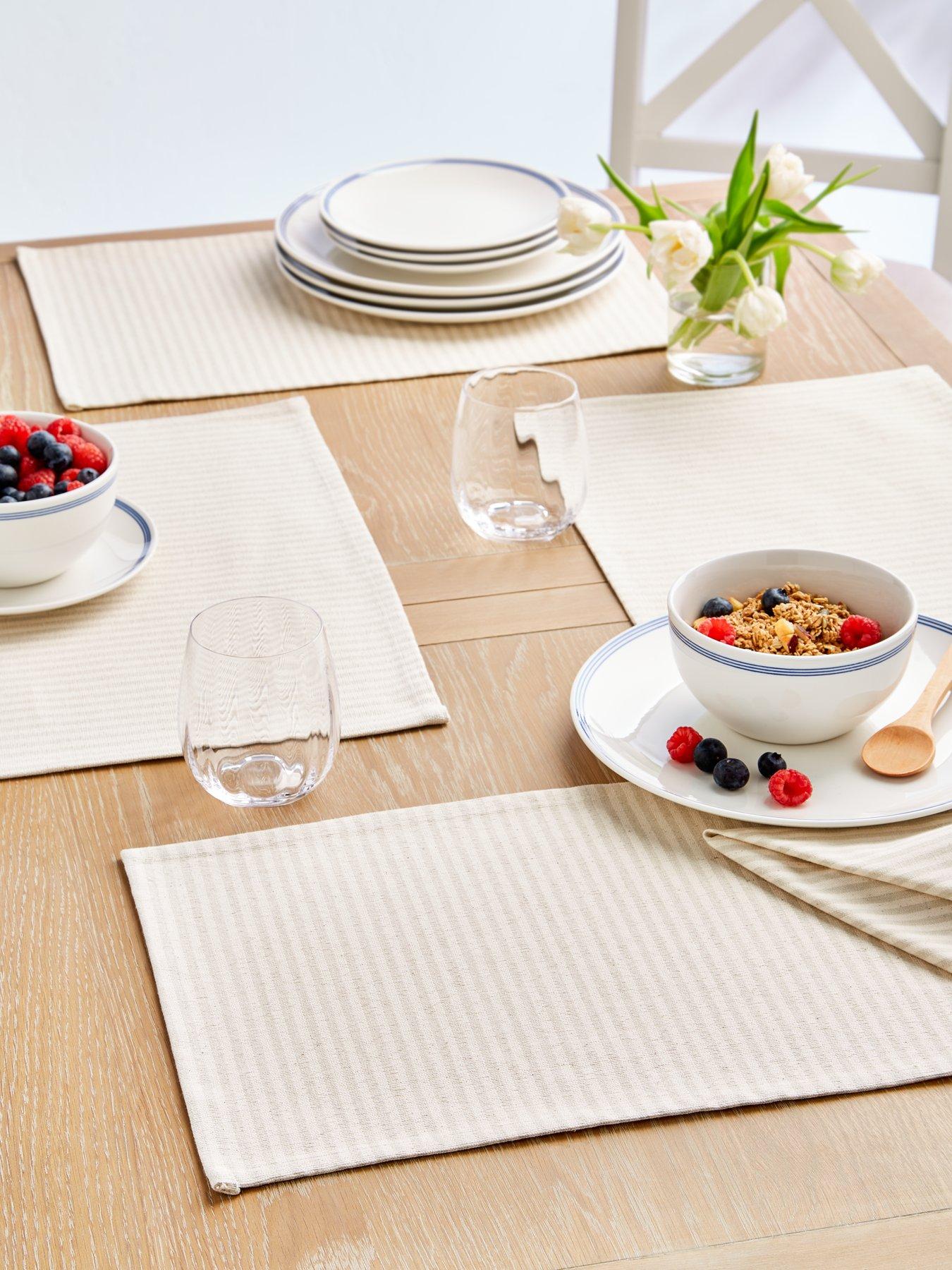 Very Home Set of 4 Striped Cotton Napkins