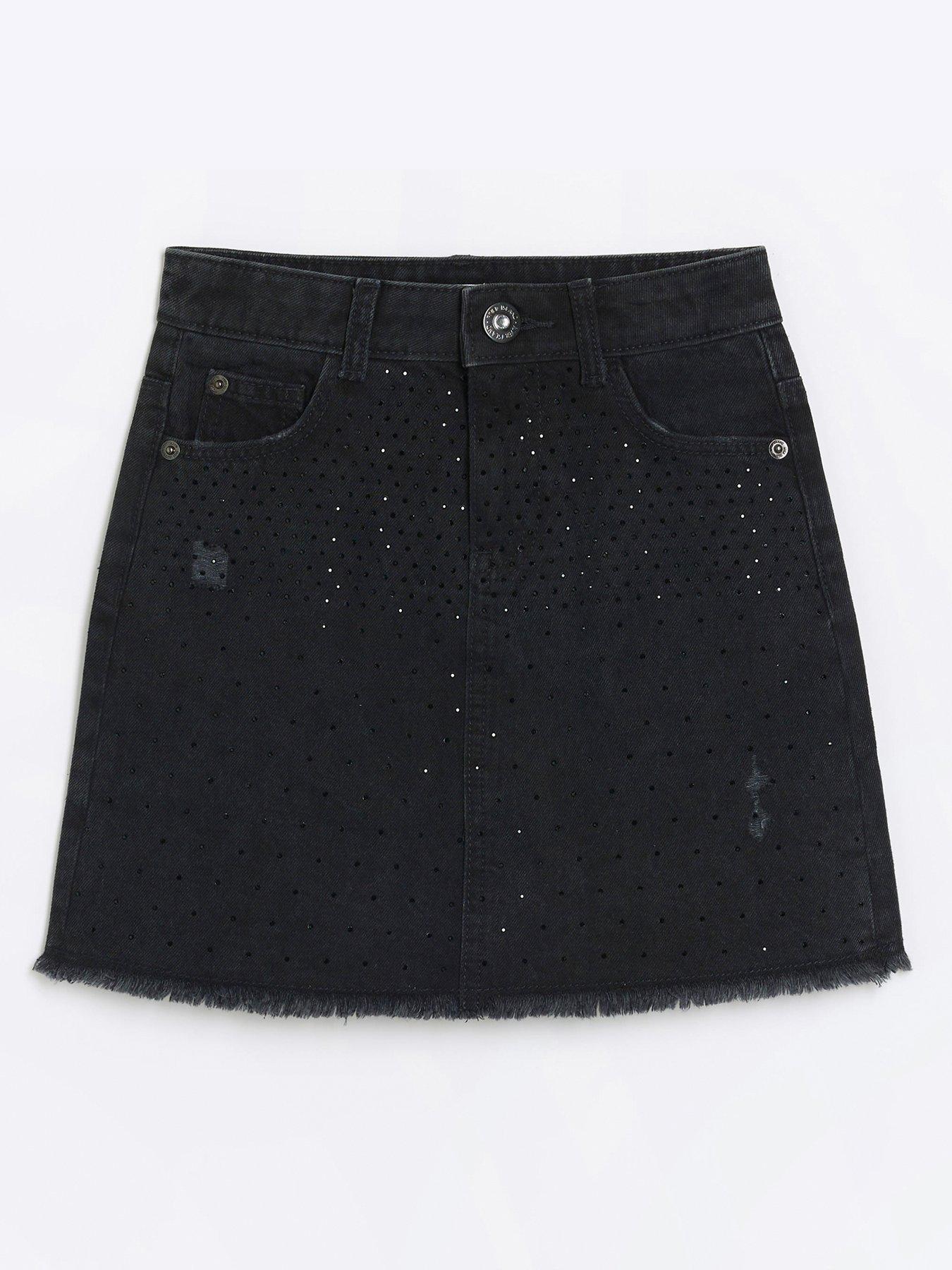 Knee length denim clearance skirts river island