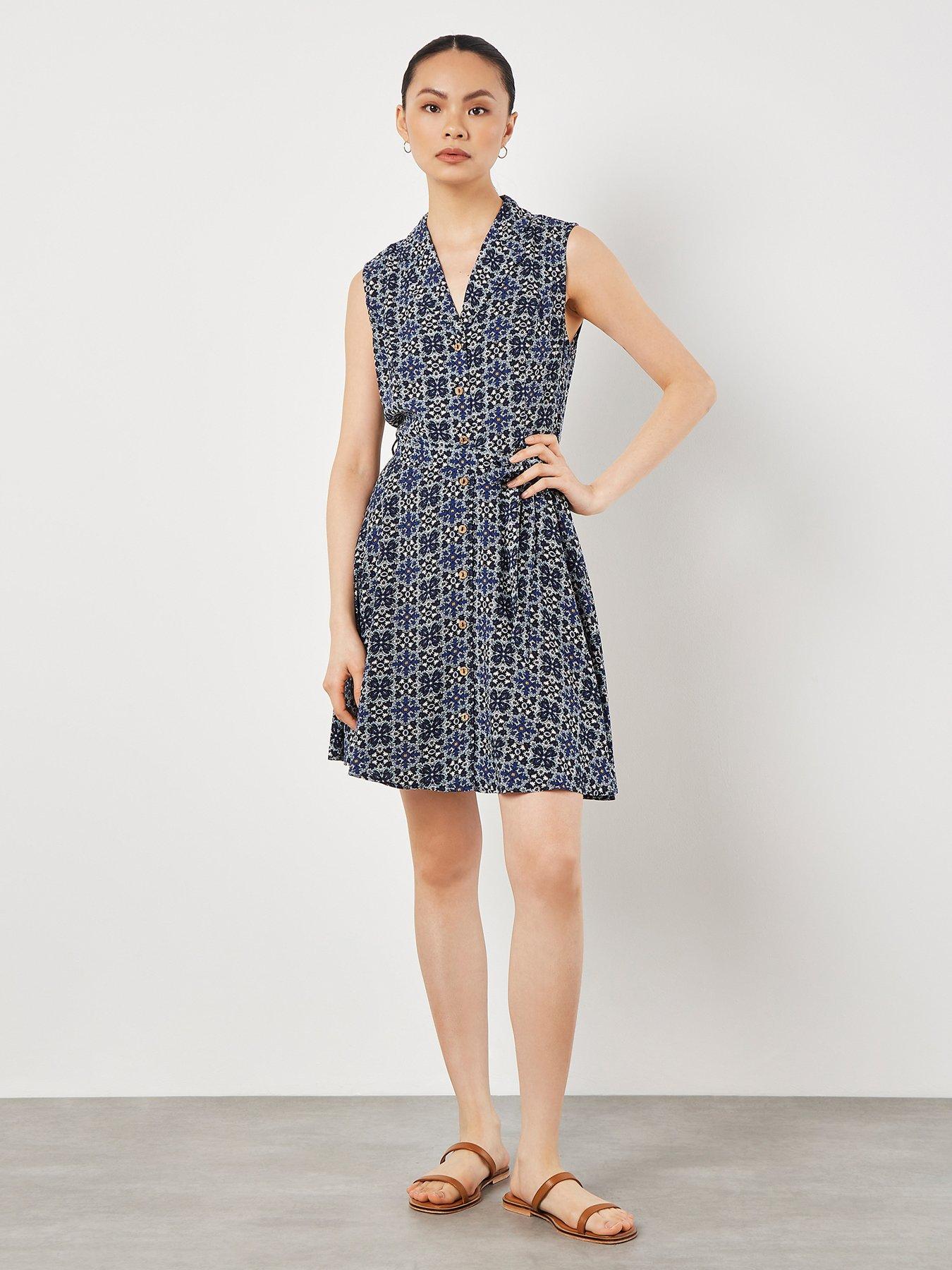 apricot-geo-open-collar-belted-dress-blueback