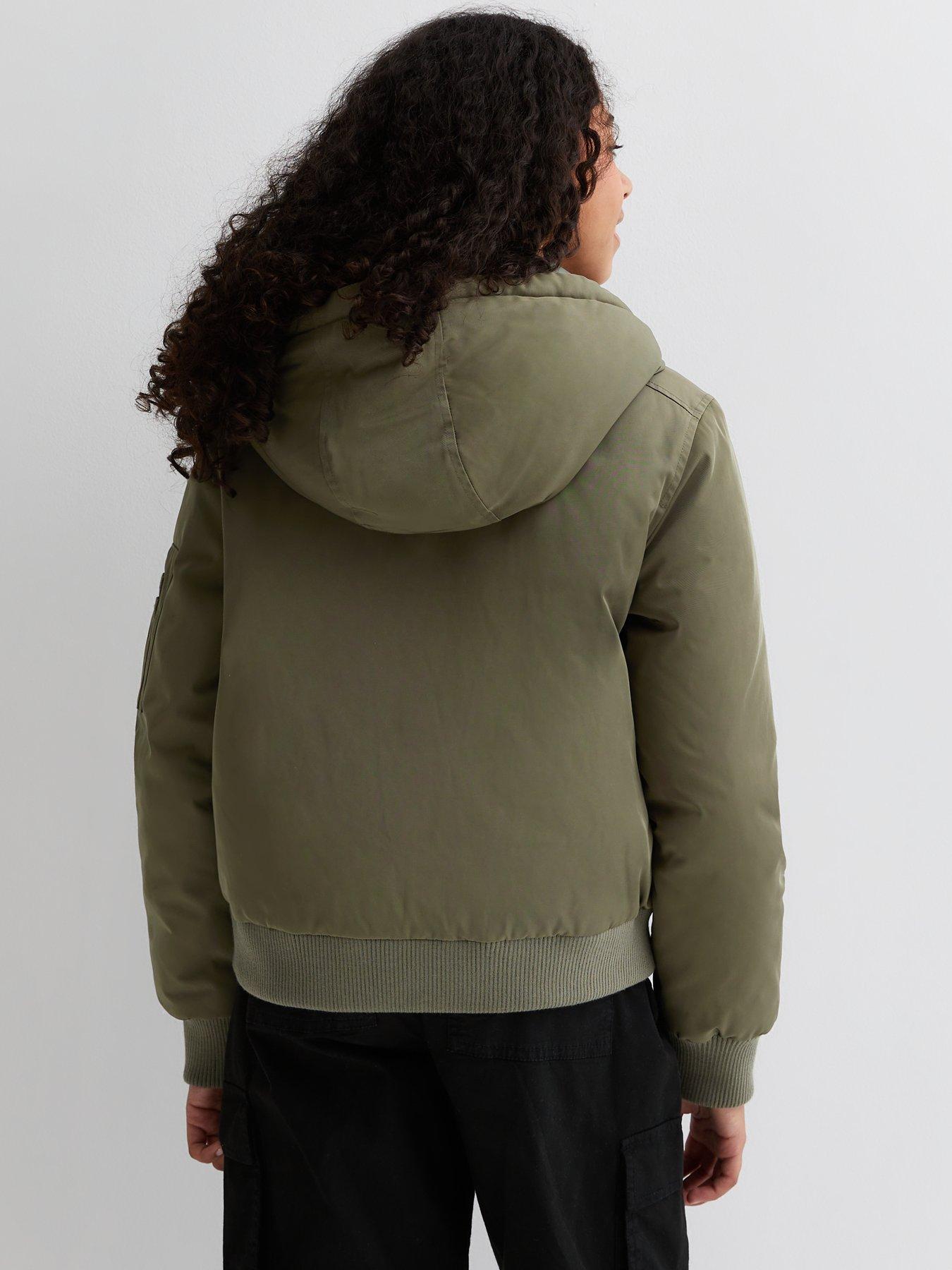 Girls hooded 2024 bomber jacket