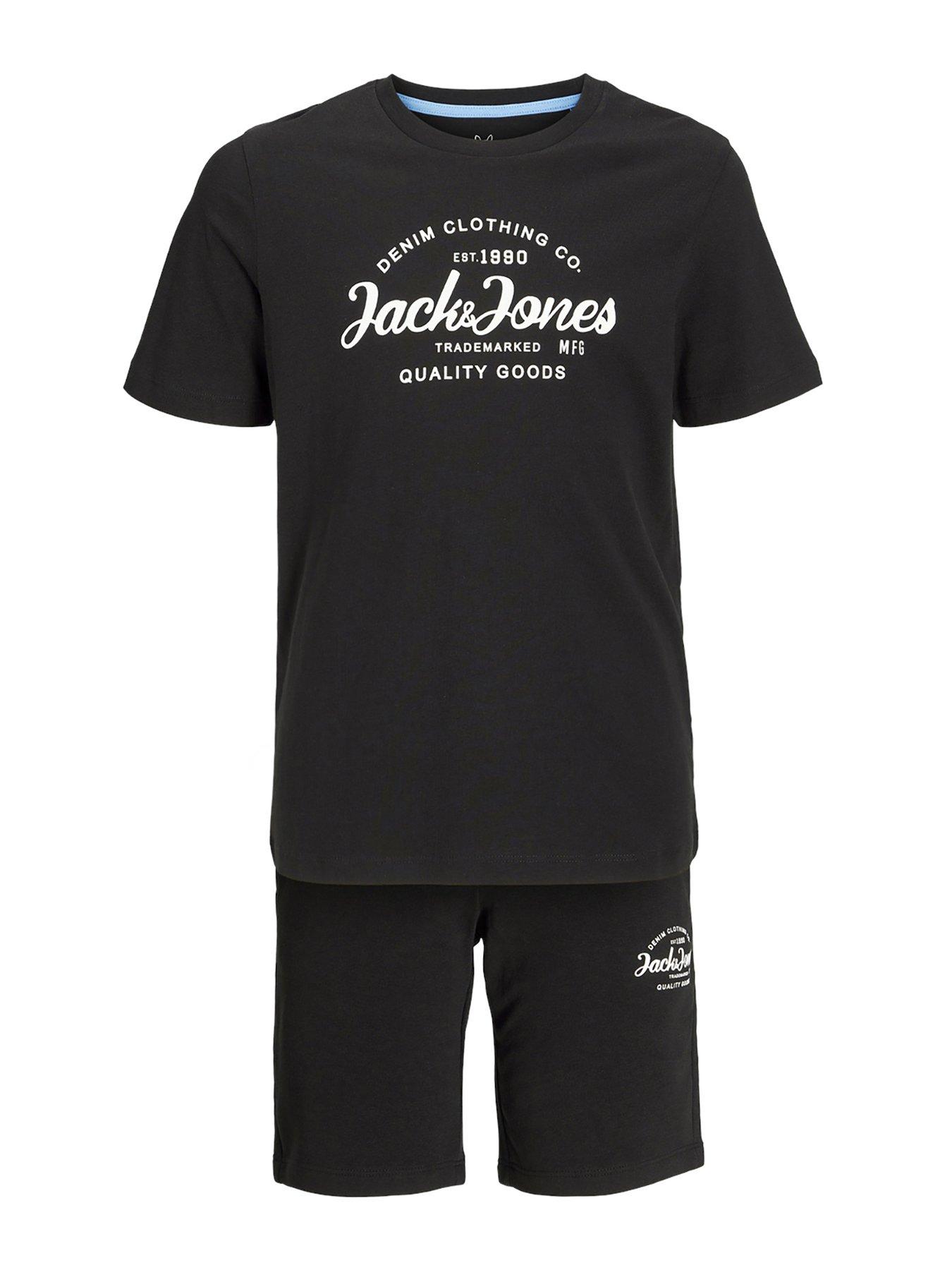 jack-jones-junior-boys-forest-short-sleeve-t-shirt-and-short-set-black