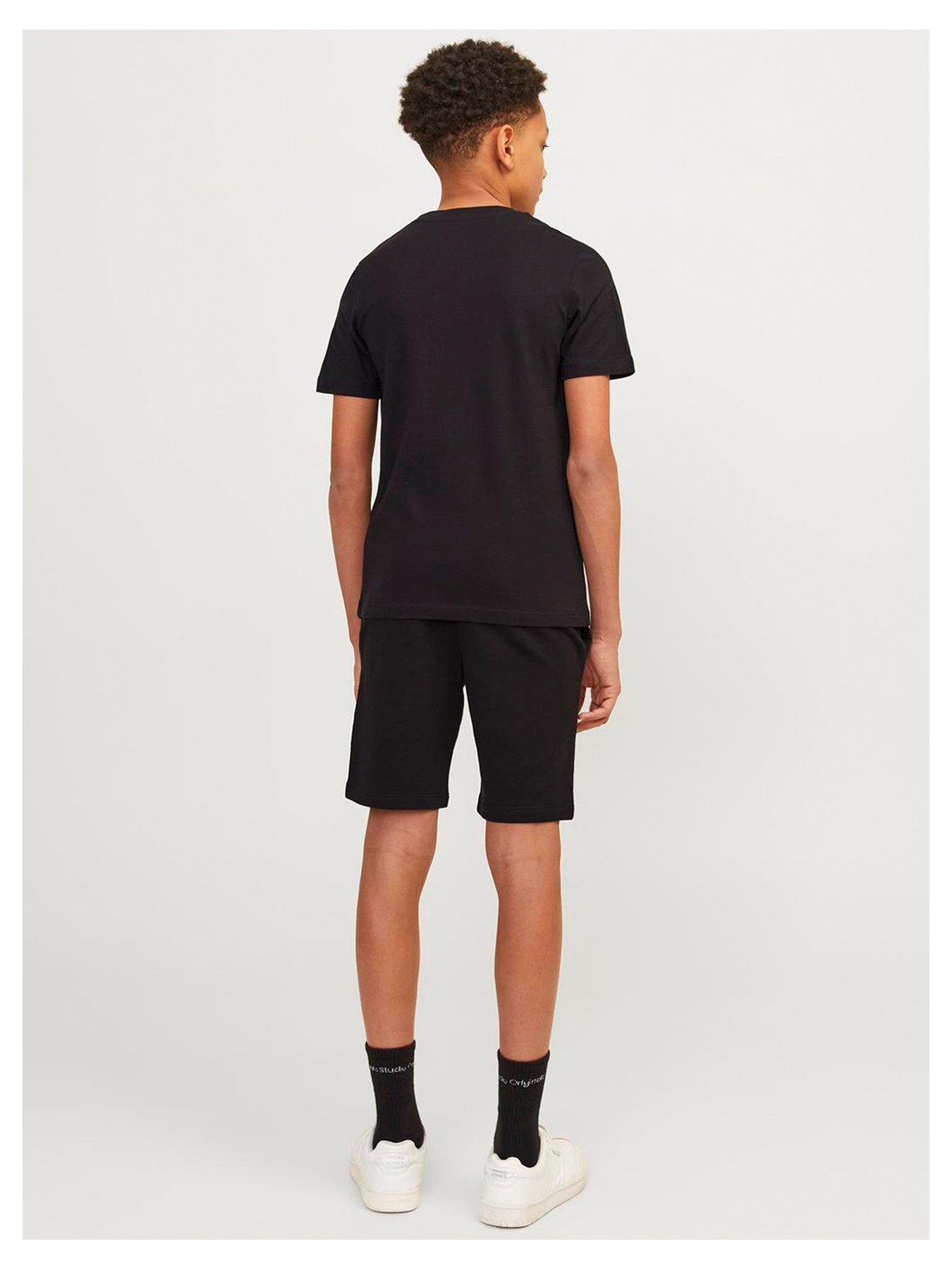 jack-jones-junior-boys-forest-short-sleeve-t-shirt-and-short-set-blackback