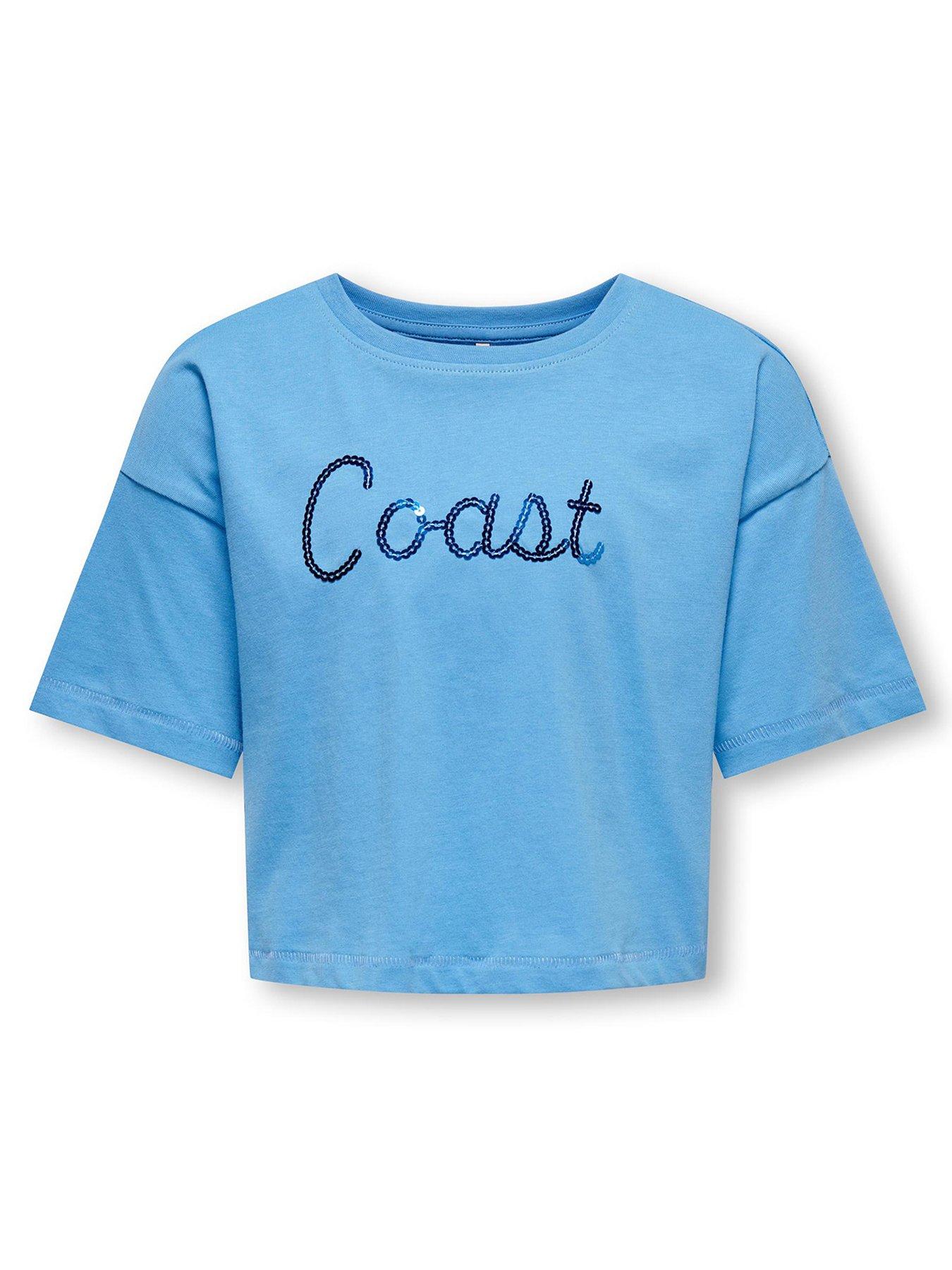 only-kids-girls-sequin-coast-short-sleeve-tshirt-azure-blue