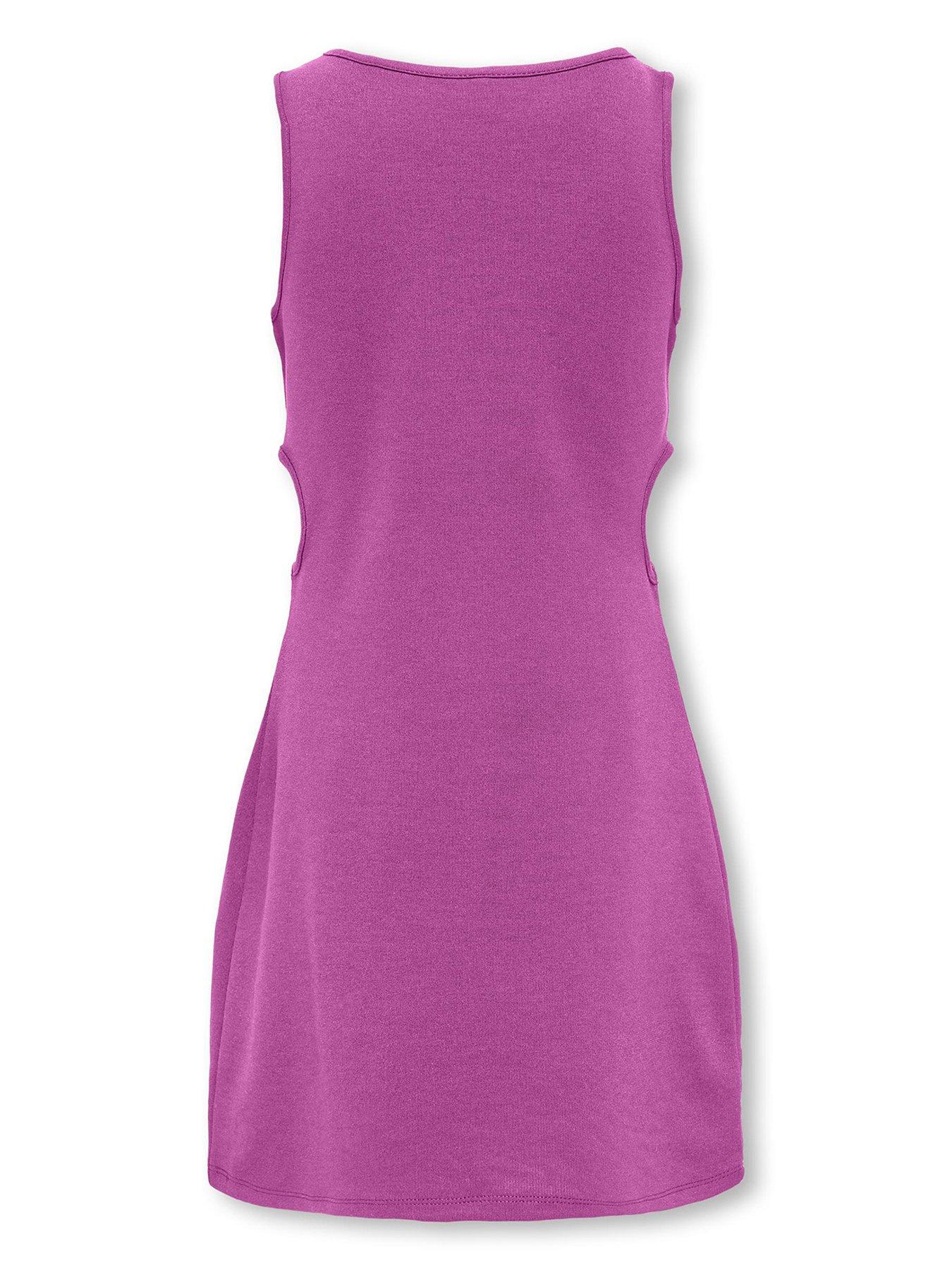 Image 2 of 2 of Only Kids Girls Jersey Cut Out Dress - Purple Orchid