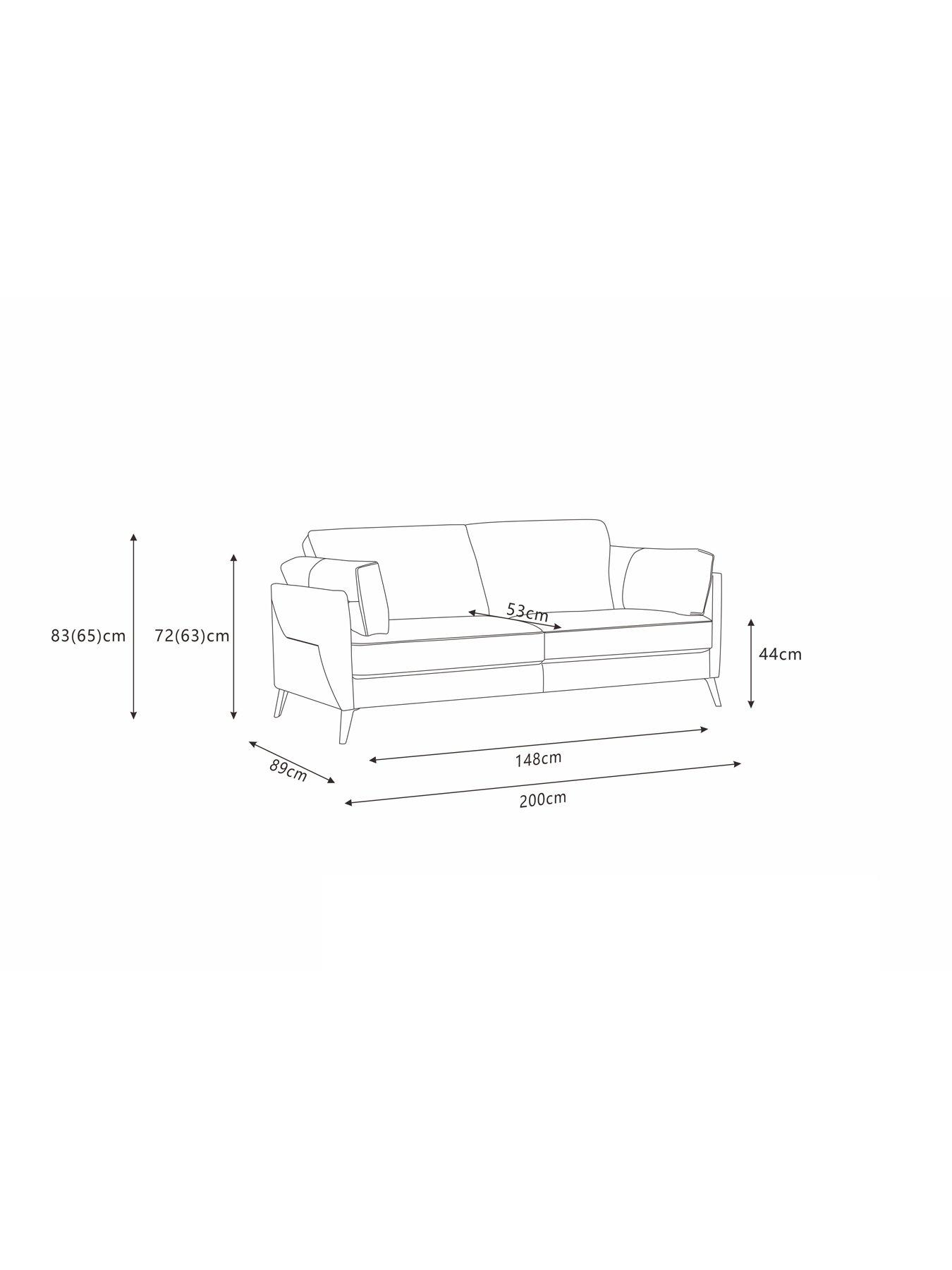 Image 5 of 5 of The Very Collection New Sasha 3 Seater Leather/Faux Leather Sofa - Tan