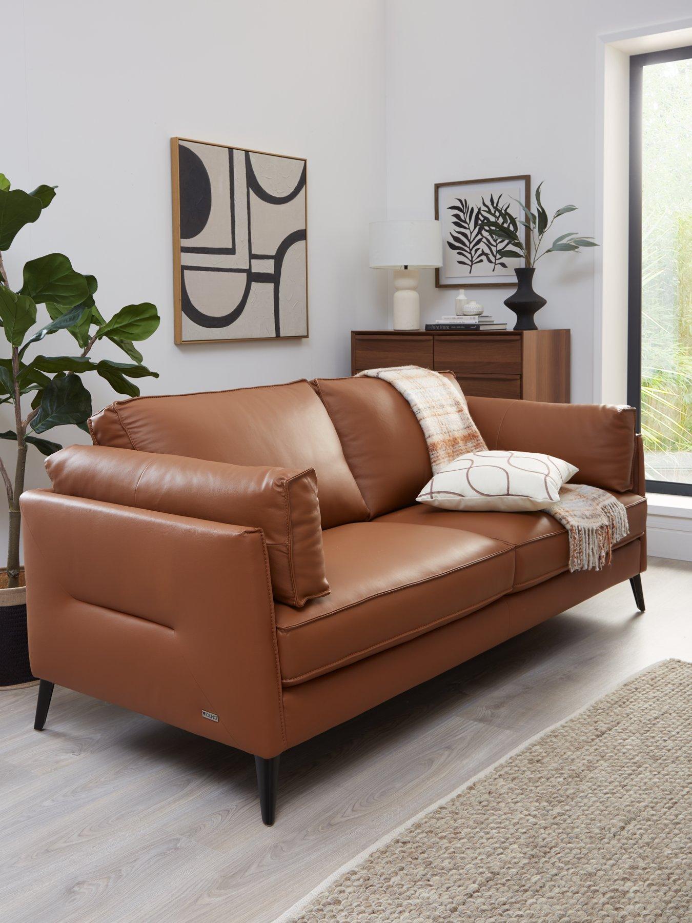 Image 1 of 5 of The Very Collection New Sasha 2 Seater Leather/Faux Leather Sofa