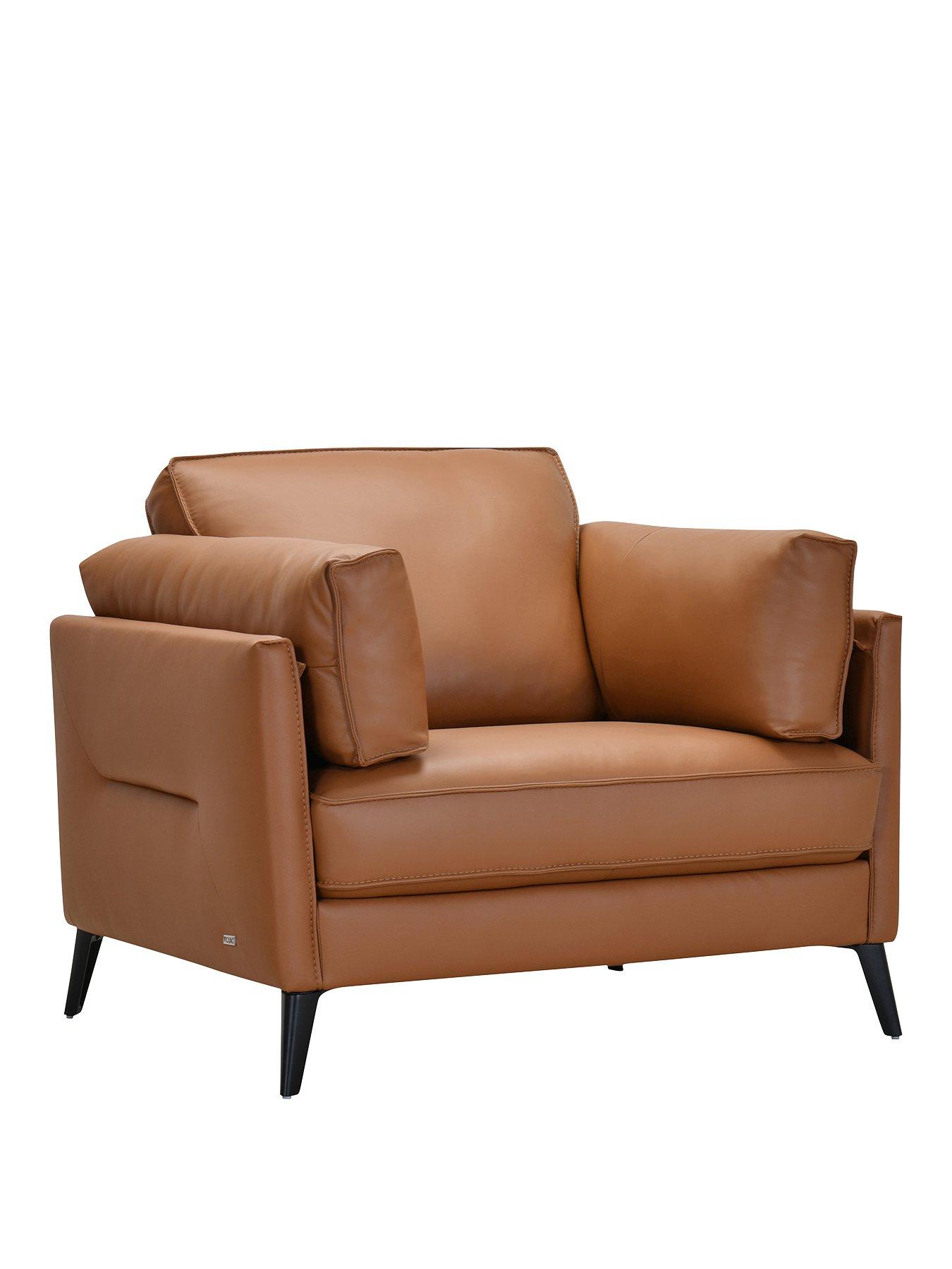 Image 3 of 6 of Very Home New Sasha Leather/Faux Leather&nbsp;Armchair - Tan
