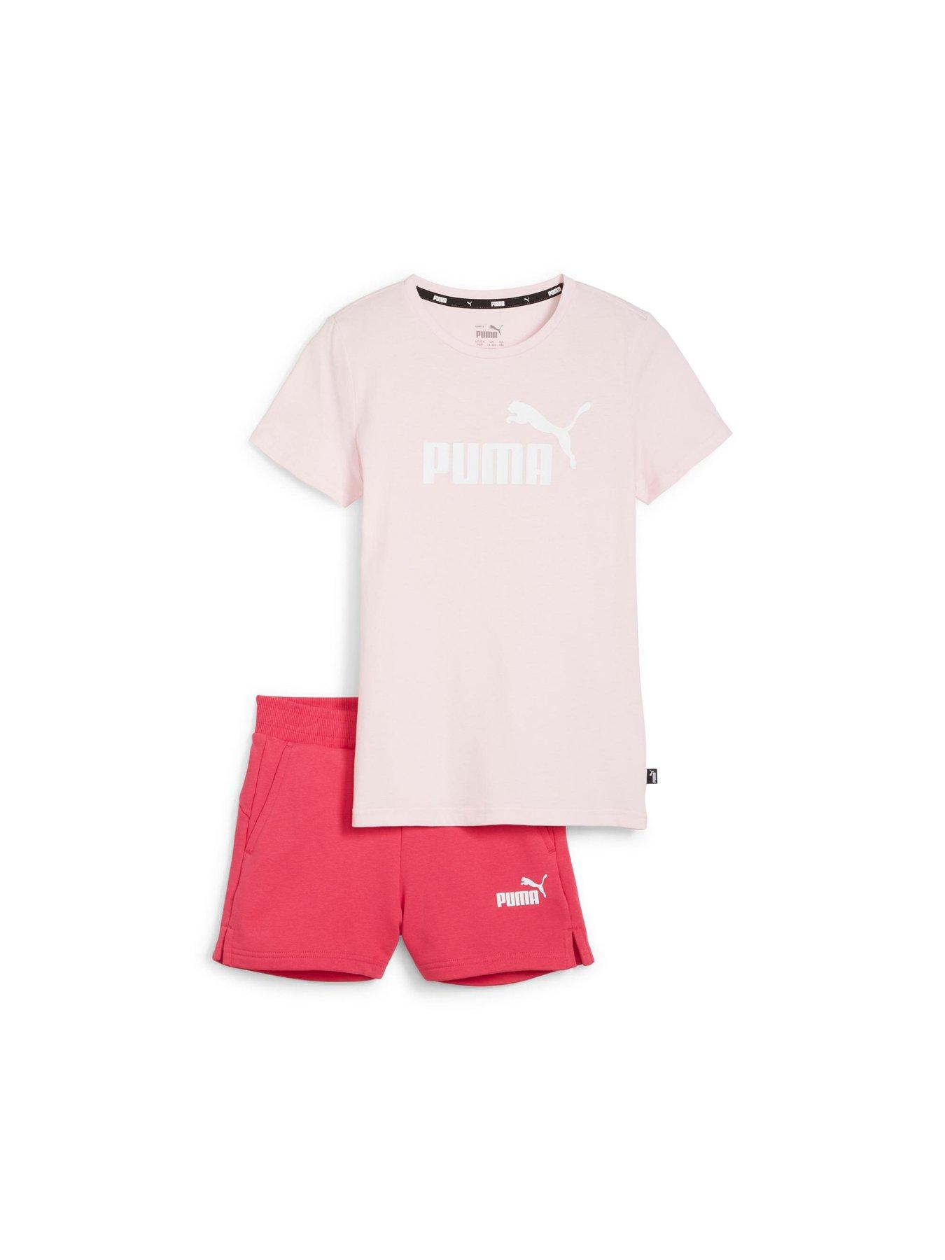 puma-girls-logo-tee-shorts-set-pinkstillFront