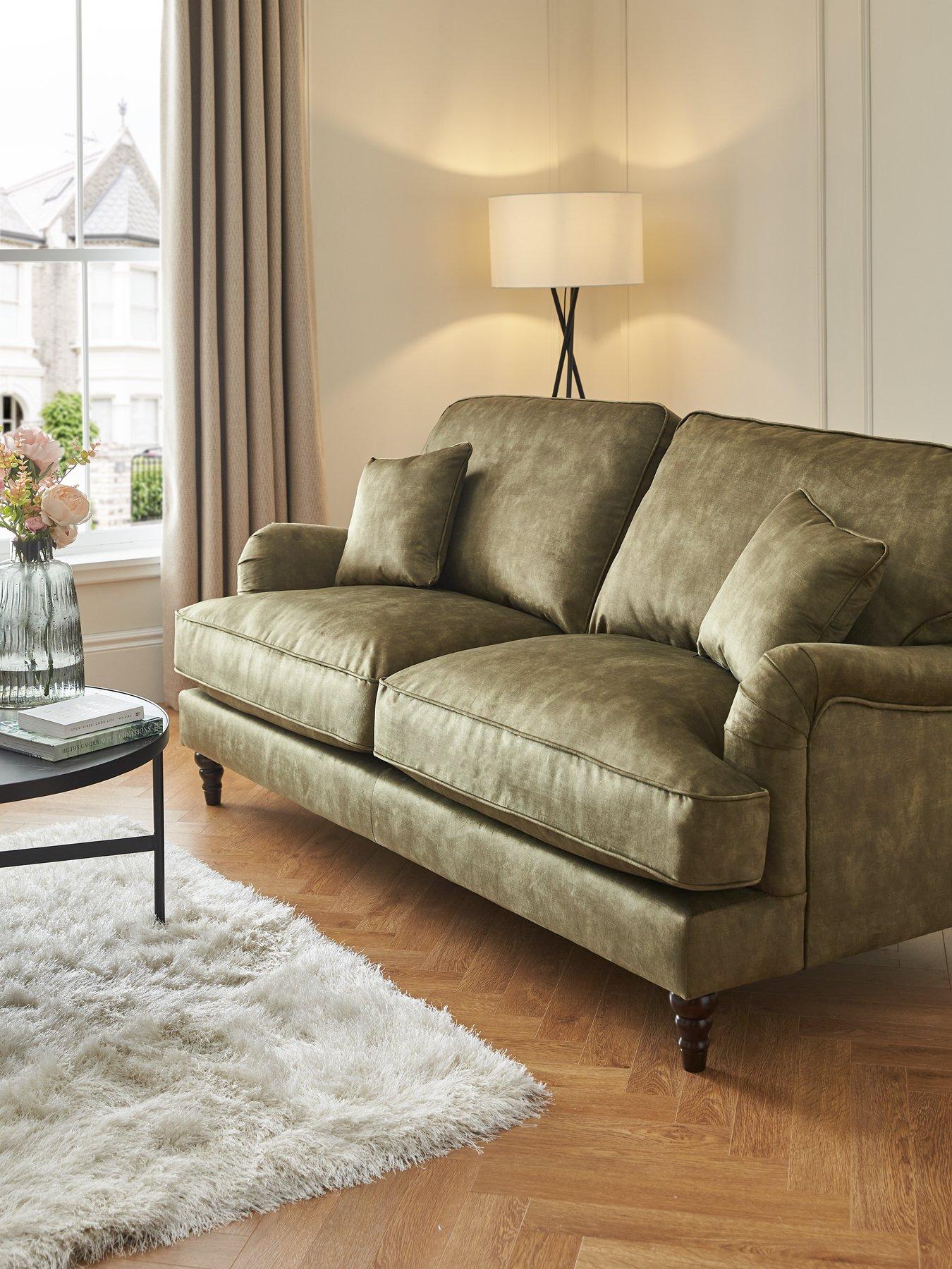 Green deals tweed sofa