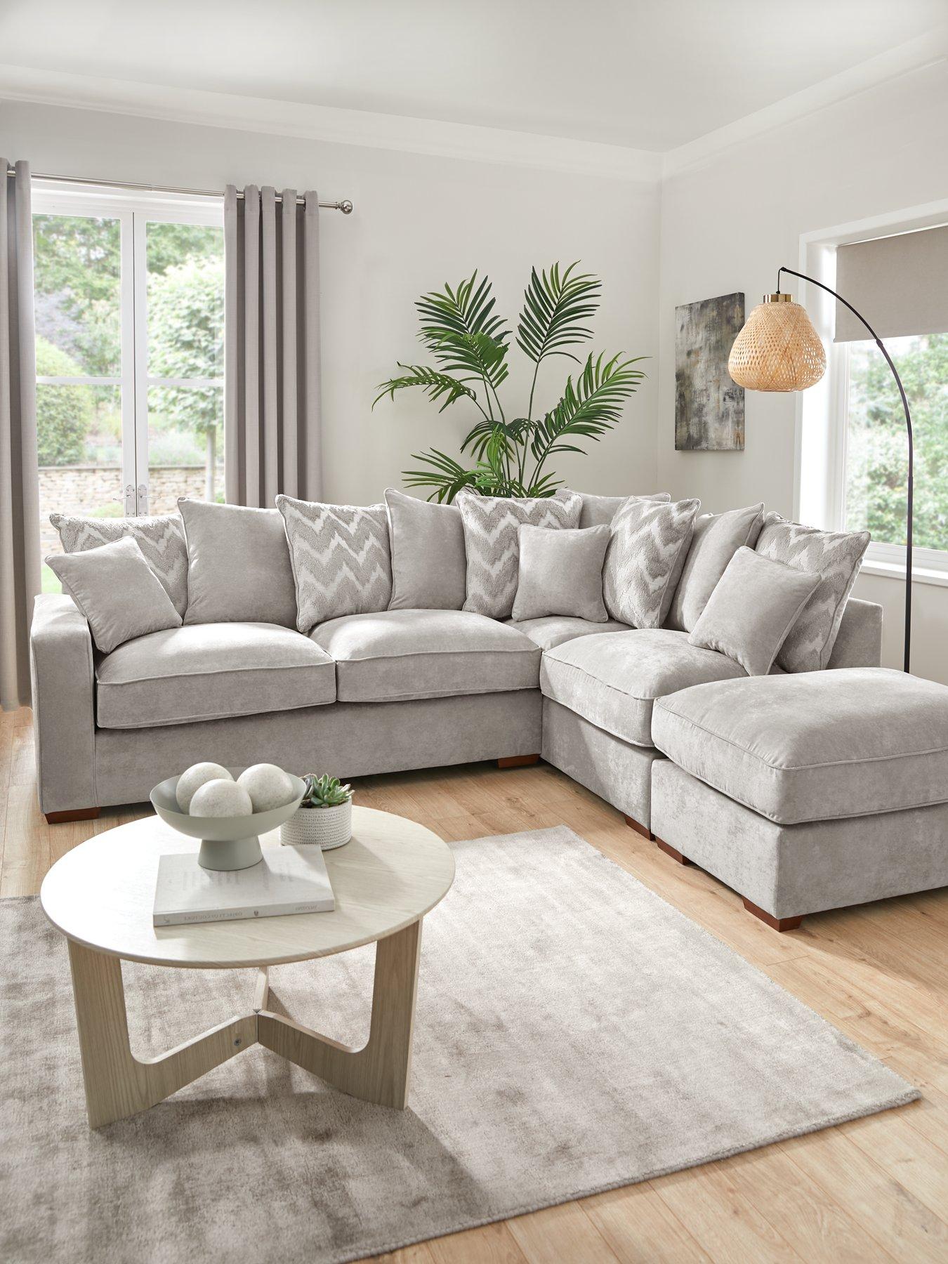 Very Home Jenna Right Hand Scatter Corner Chaise with Footstool - Made to Order in the UK