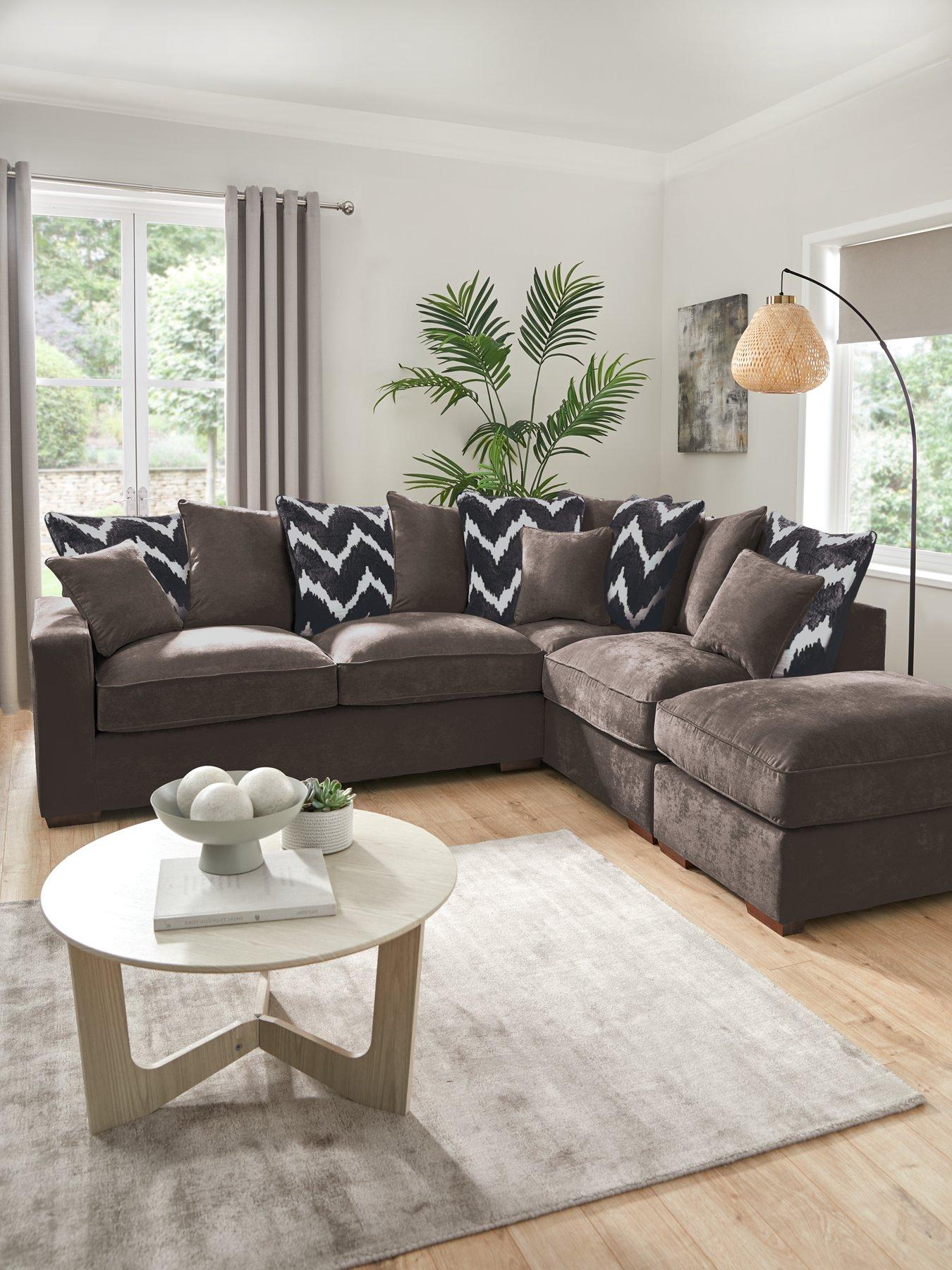 The Very Collection Jenna Right Hand Scatter Corner Chaise with Footstool - Made to Order in the UK