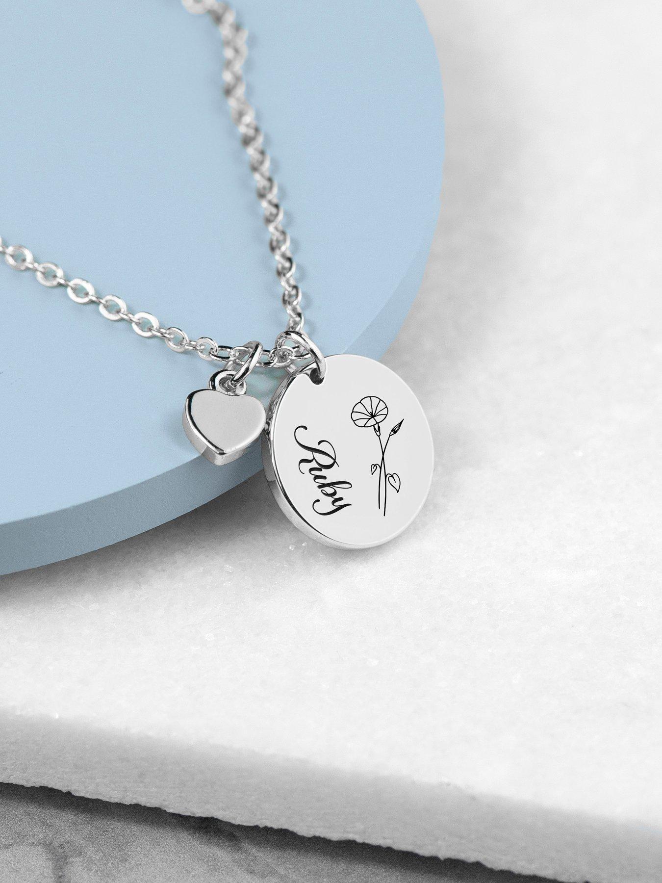 Personalised birth deals flower necklace