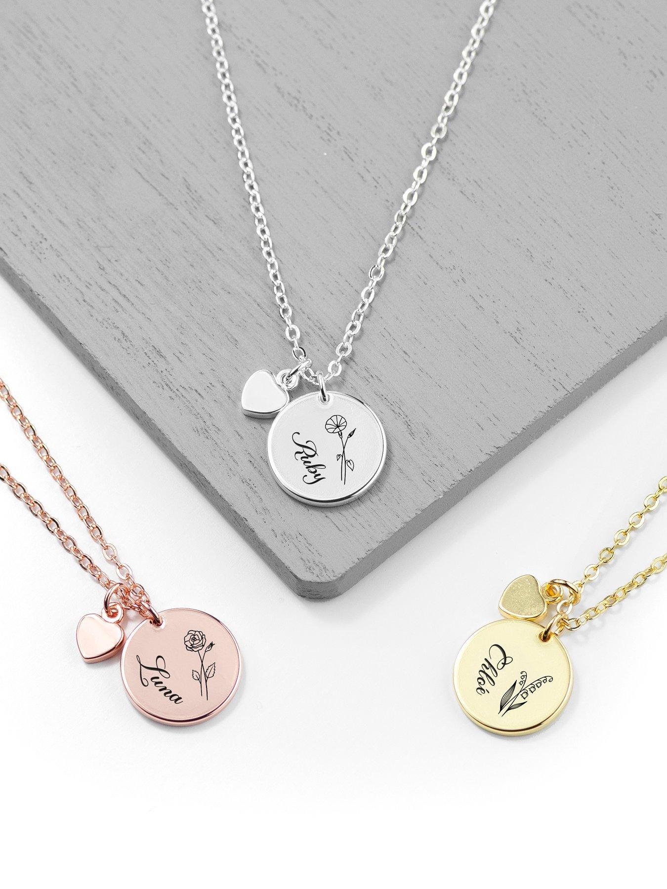 treat-republic-personalised-birth-flower-heart-and-disc-necklace-silverdetail