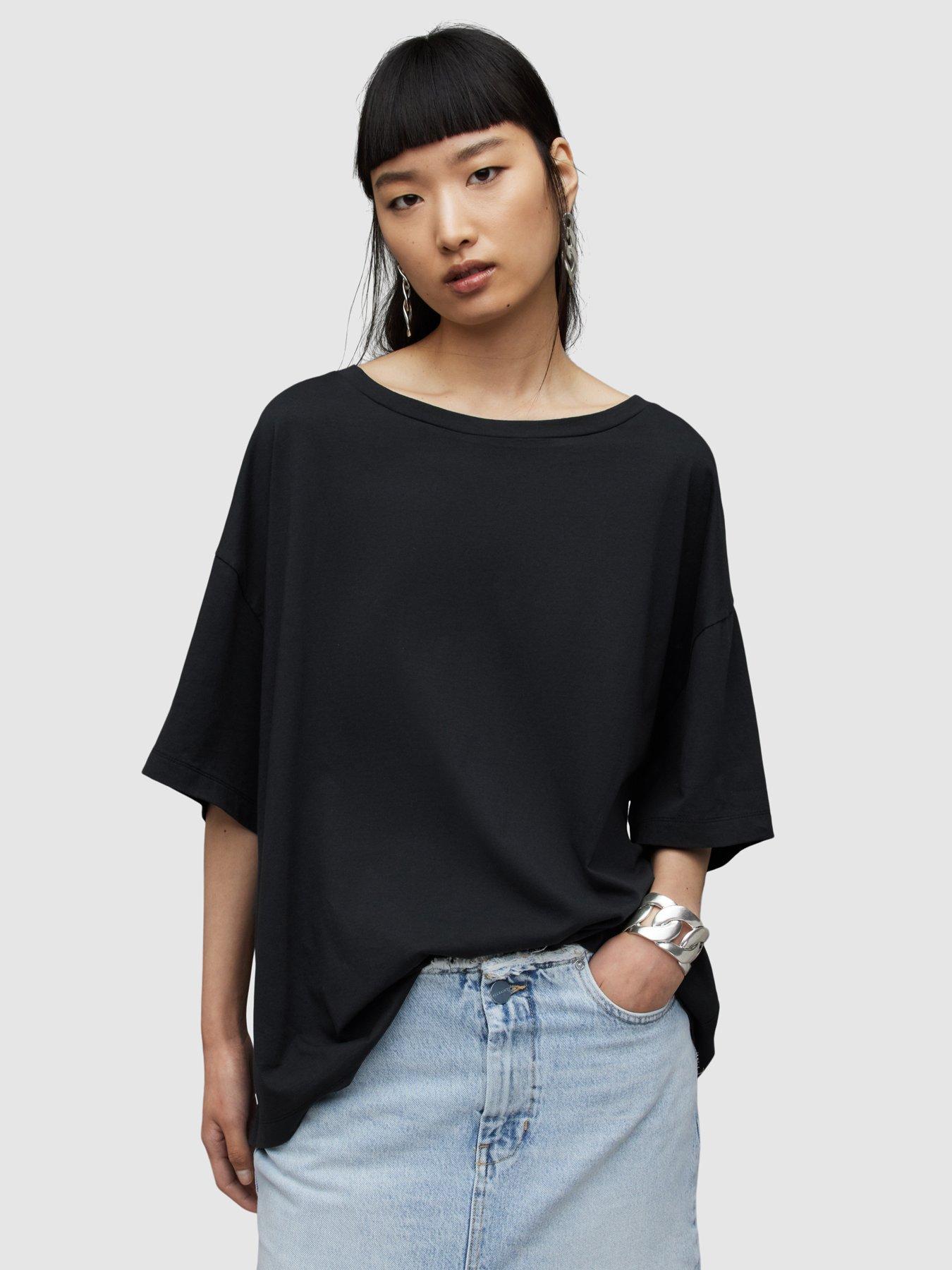 Image 1 of 6 of AllSaints Lydia Tee - Black