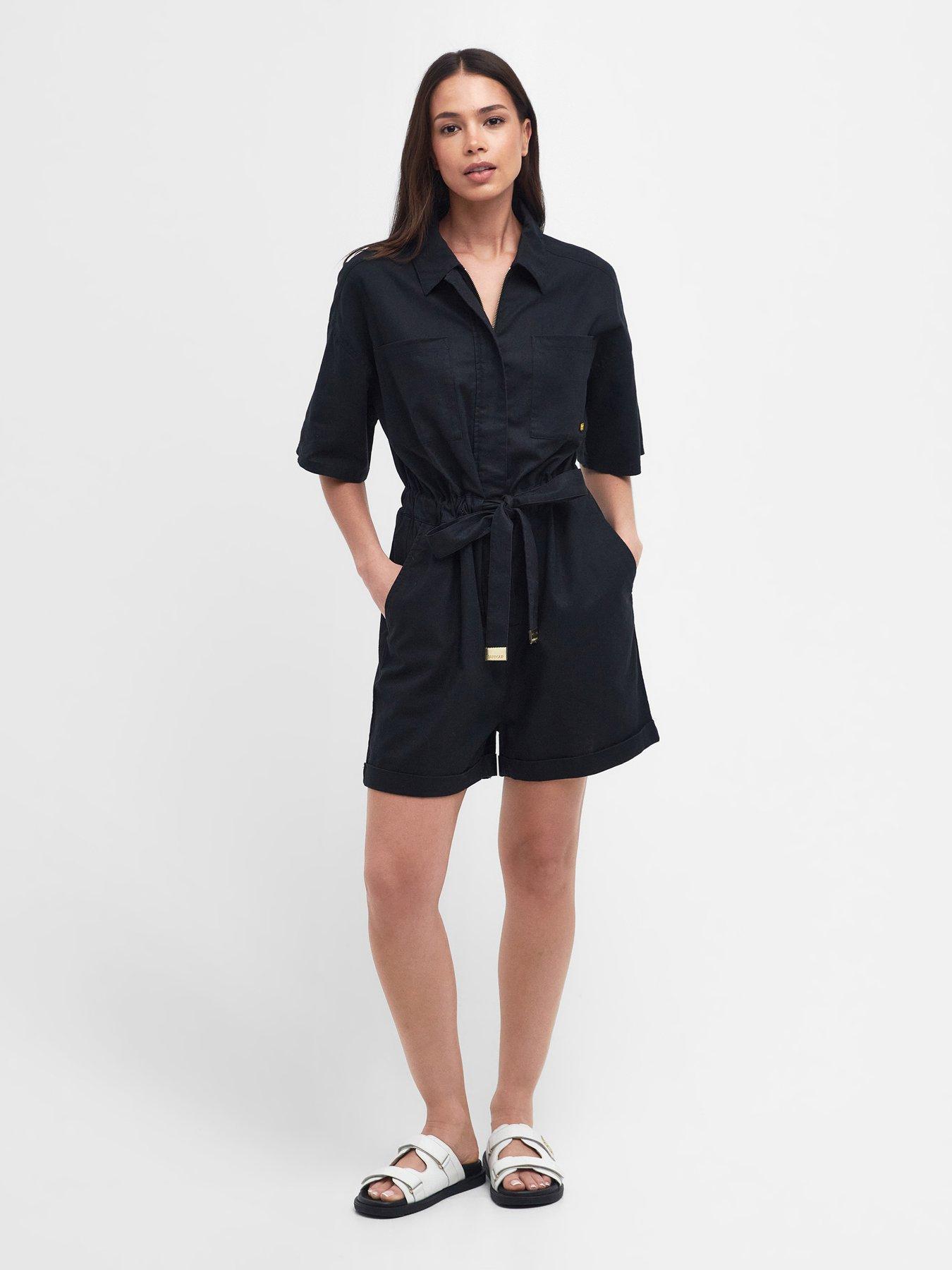 barbour-international-rosell-linen-blend-playsuit-black