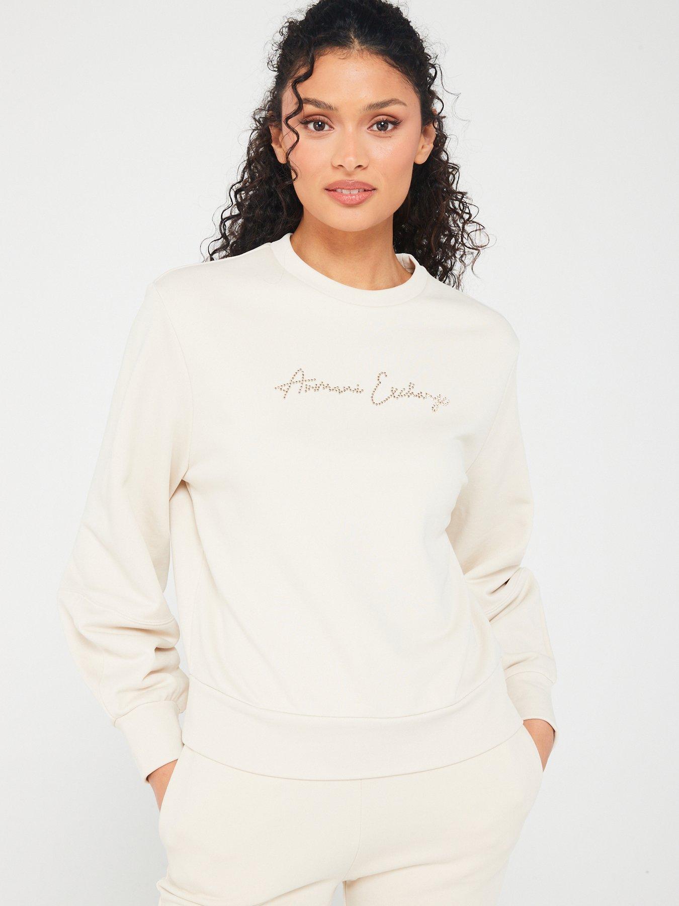 armani-exchange-embellished-logo-volume-sleeve-sweat-beige