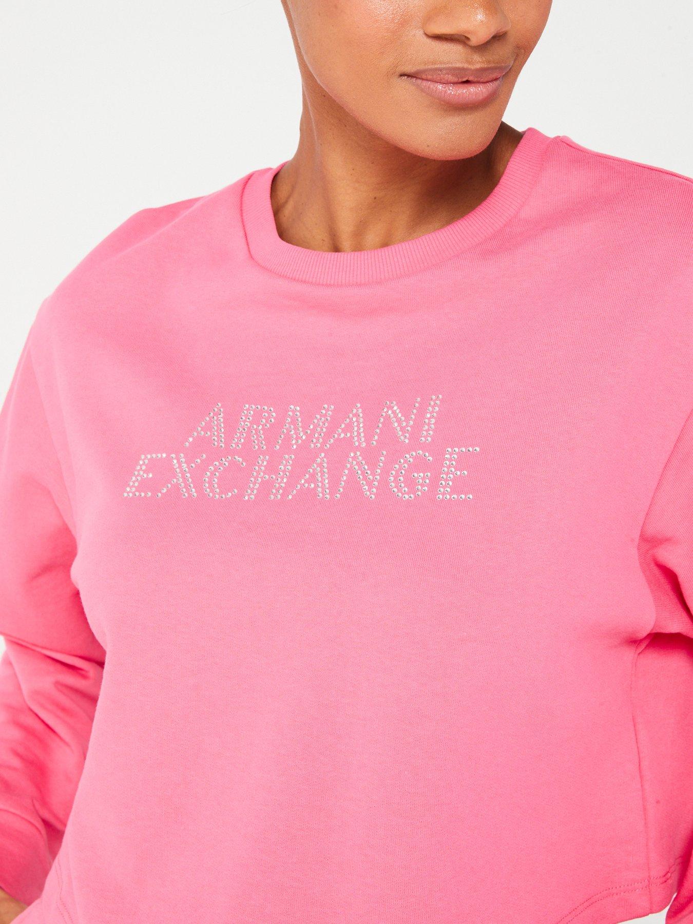 armani-exchange-stud-logo-sweat-pinkoutfit